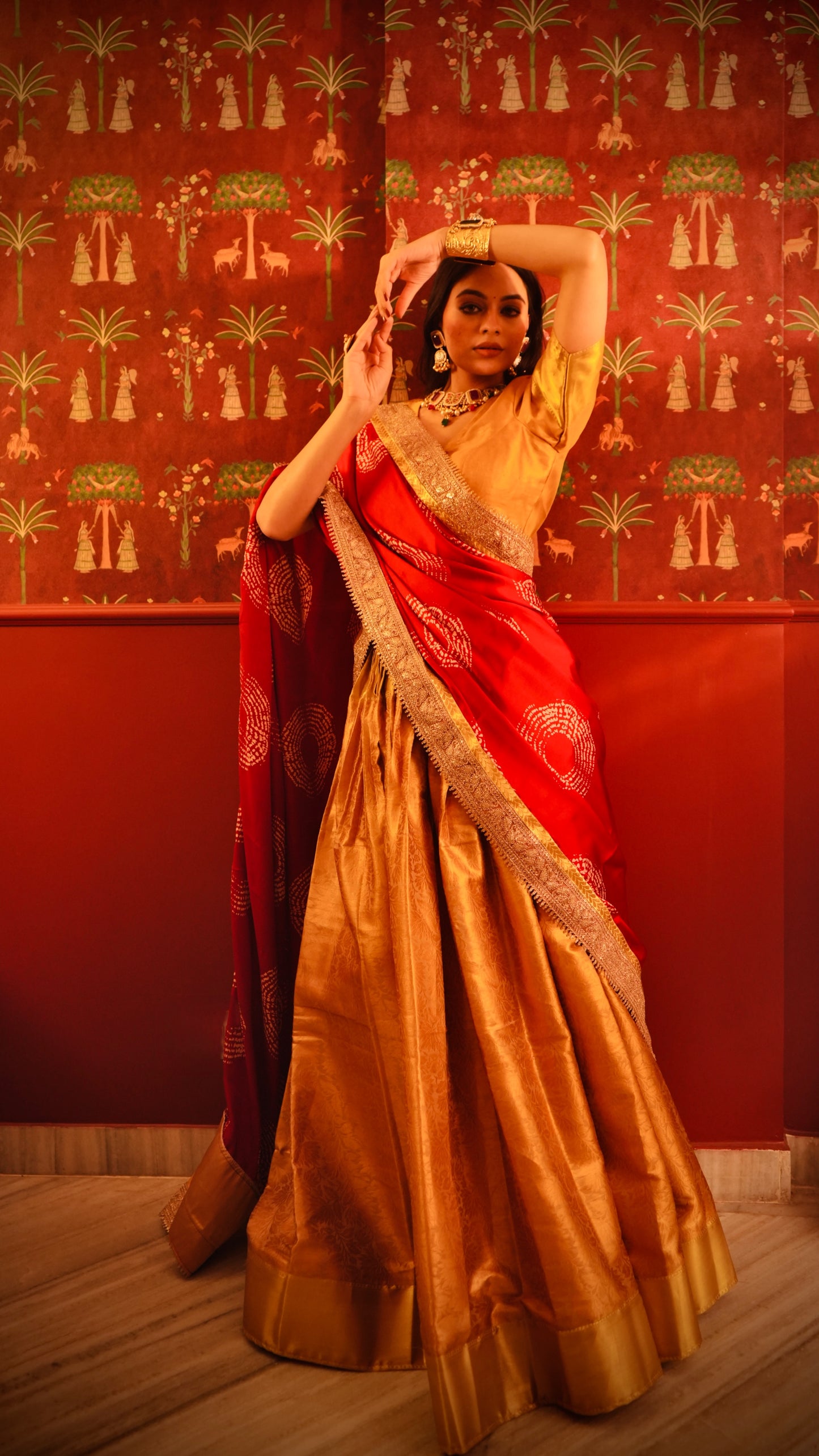 Sunehra Ajrak & Banarasee Lehenga Choli set