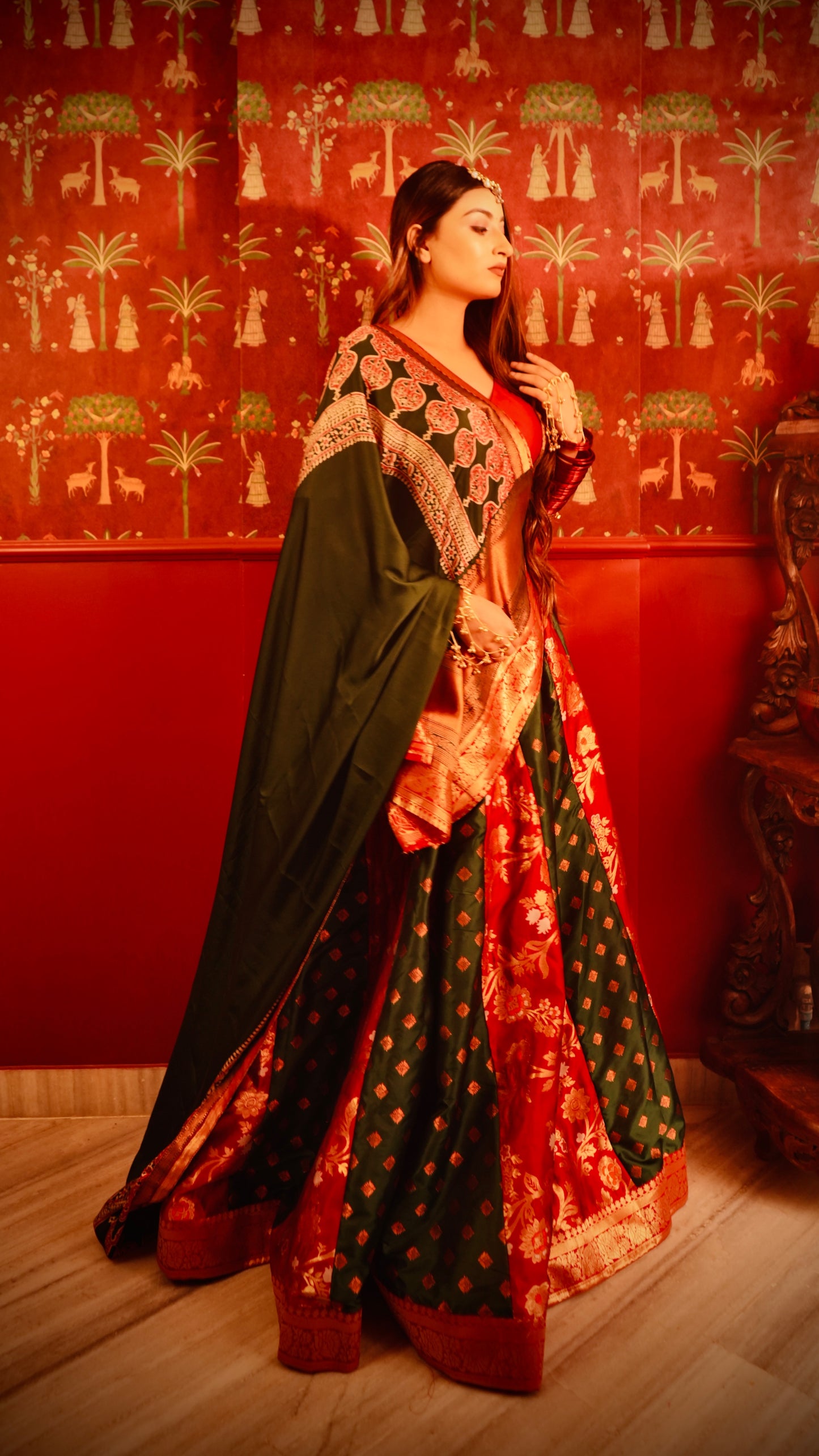 Suhaag Ajrak & Banarasee Lehenga Choli set