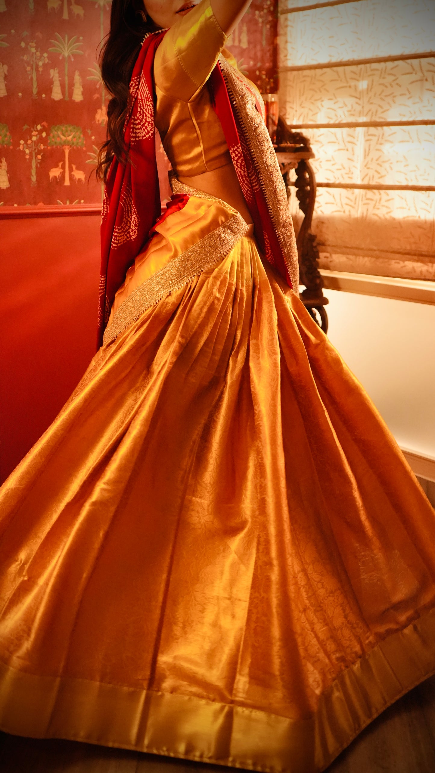 Sunehra Ajrak & Banarasee Lehenga Choli set