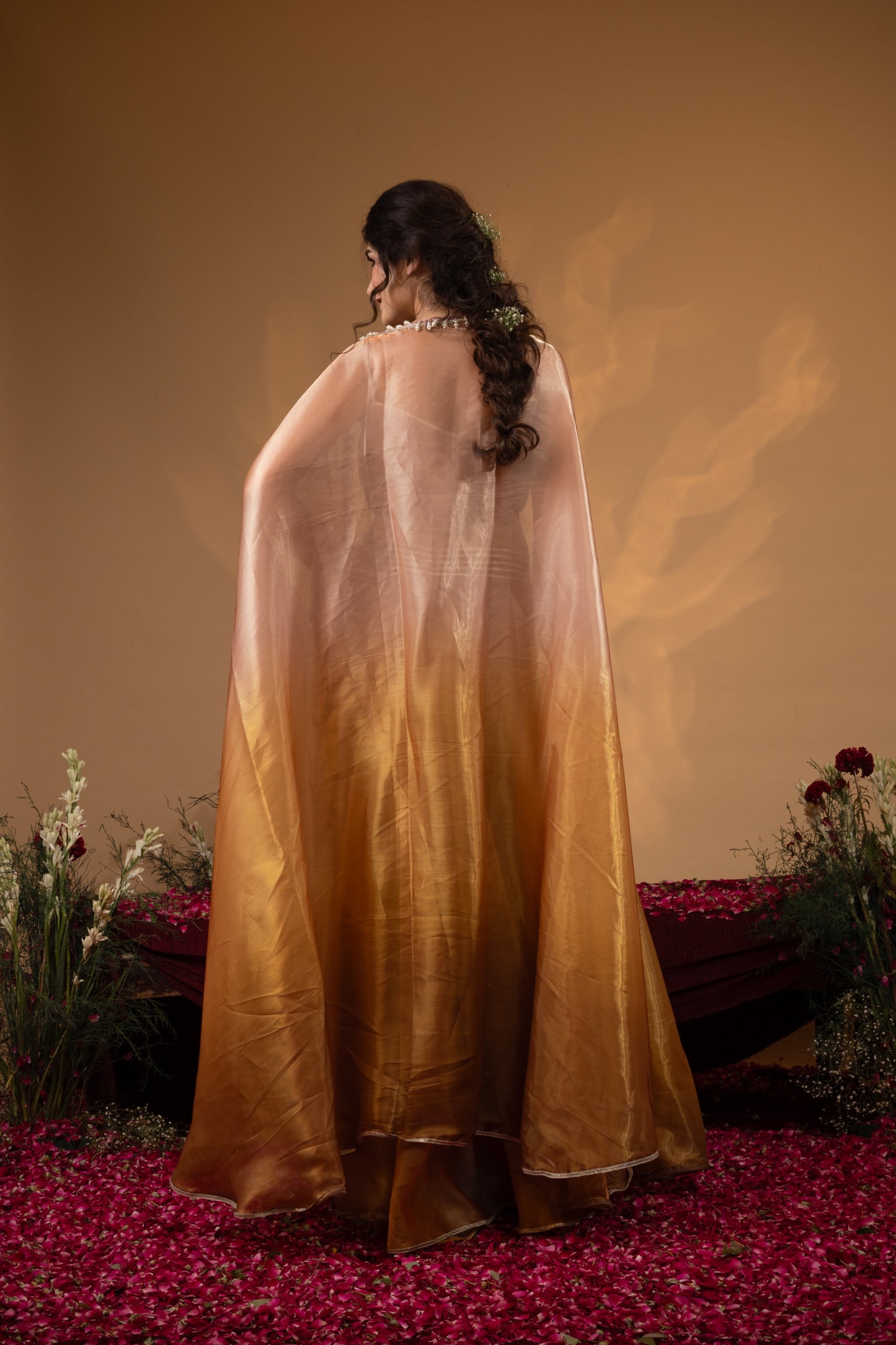 Ombre Silk Organza Cape Set