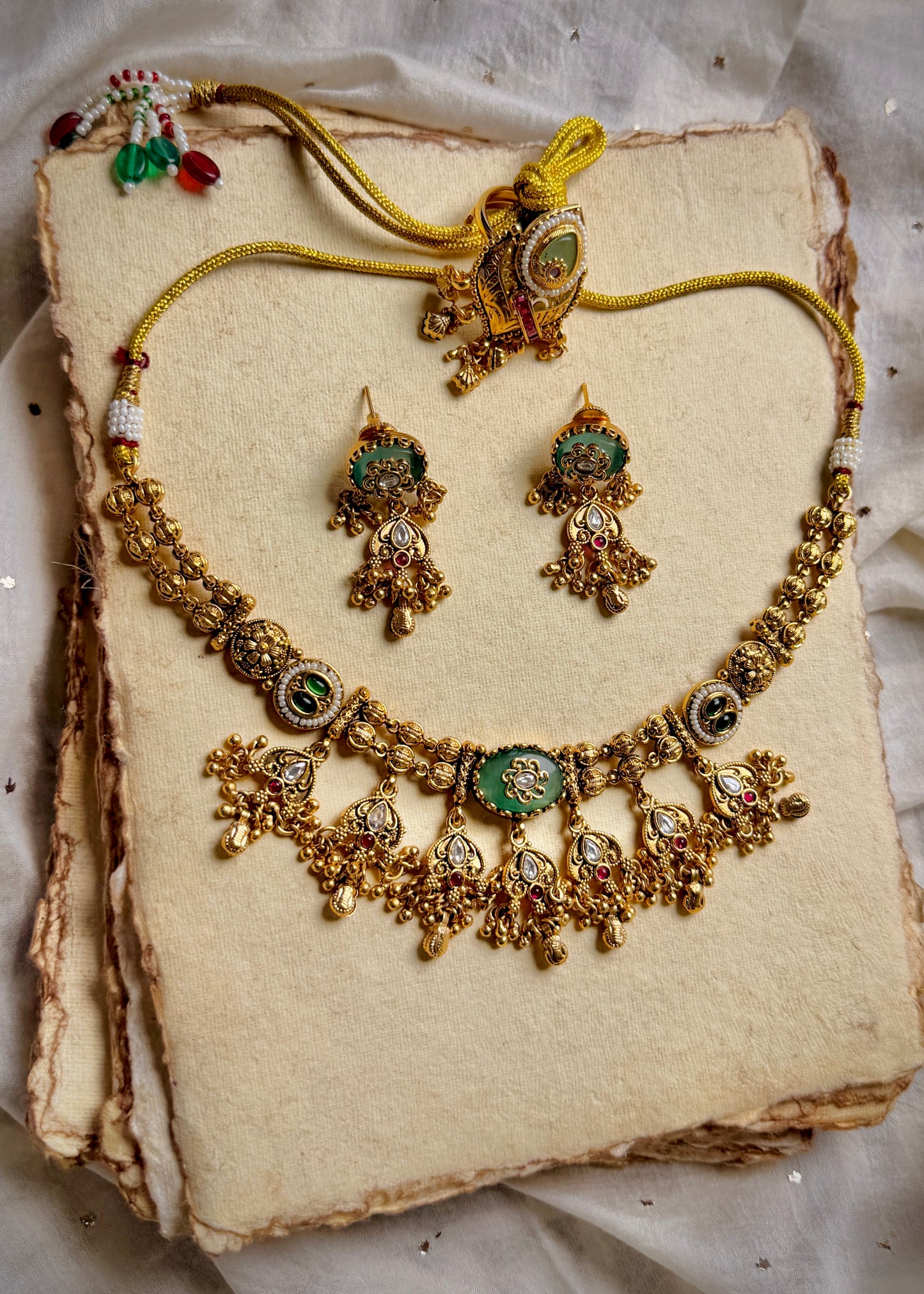Devika Haar, Earrings and Ring Set