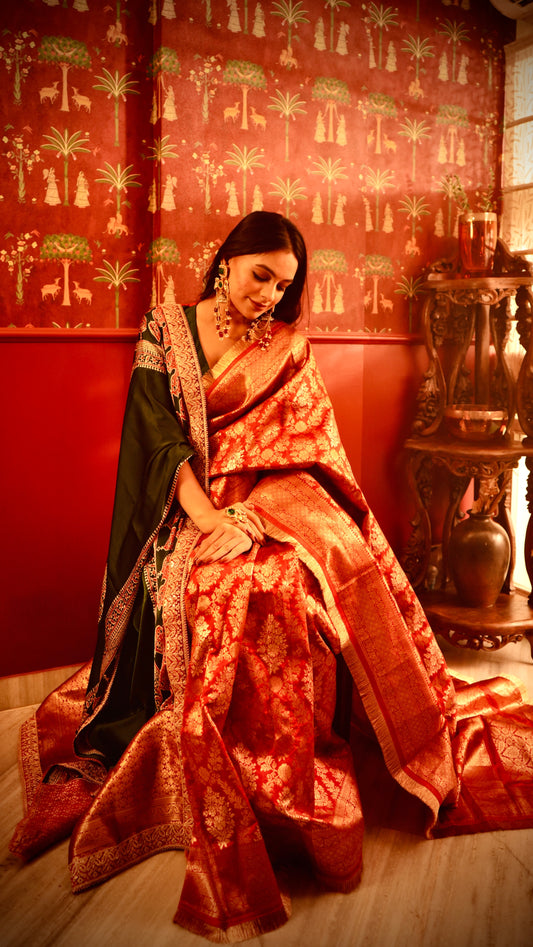 Suhaag Banarasee Saree shawl set