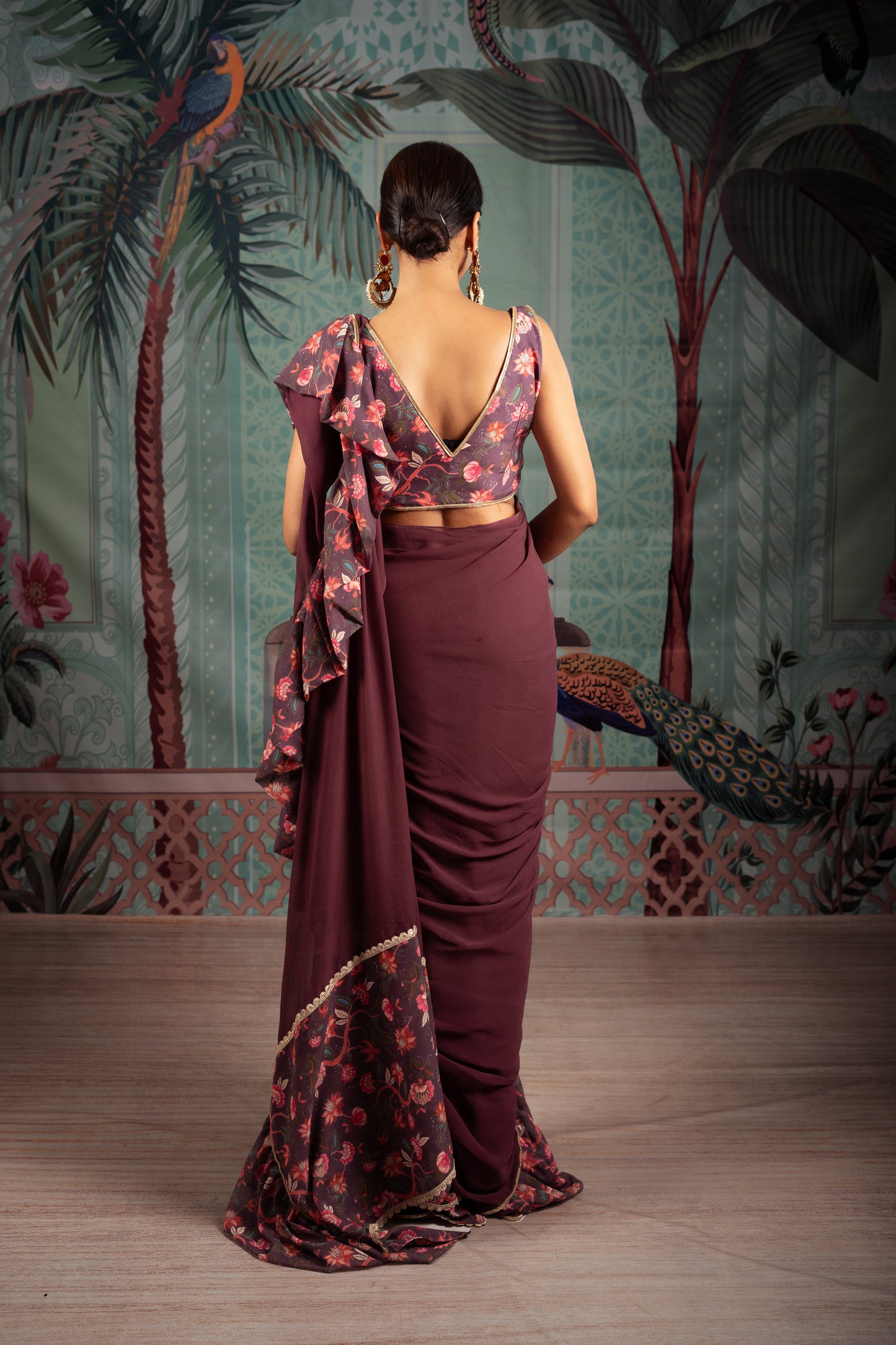 Bhor bagh pre draped saree