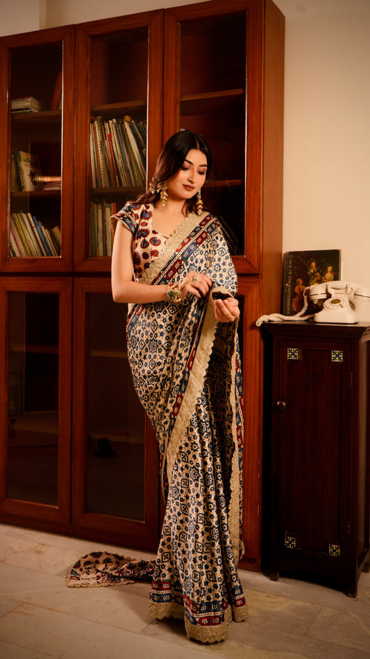 Lalita Ajrak Saree