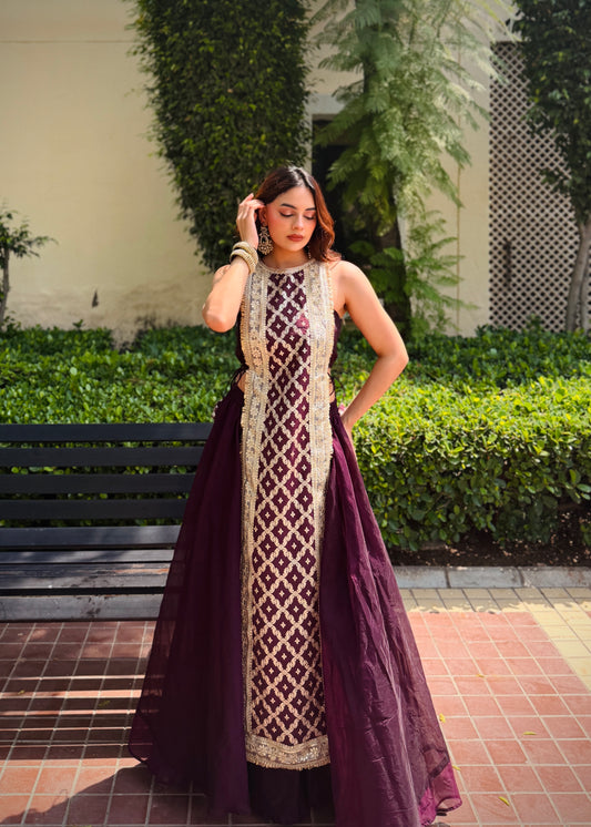 Mehfil tie-around kurta sharara set