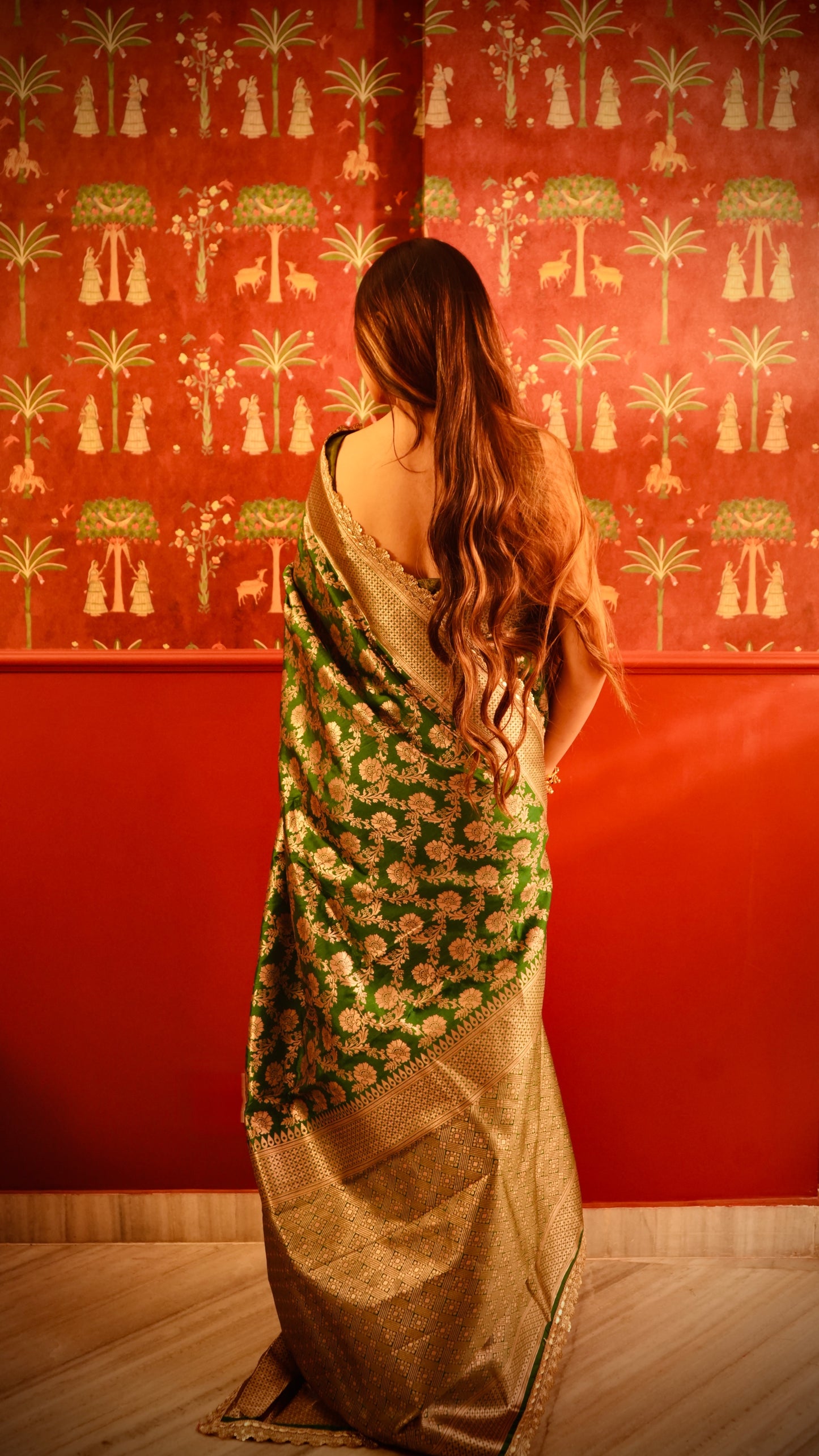 Banarasee Vann Jaal Saree