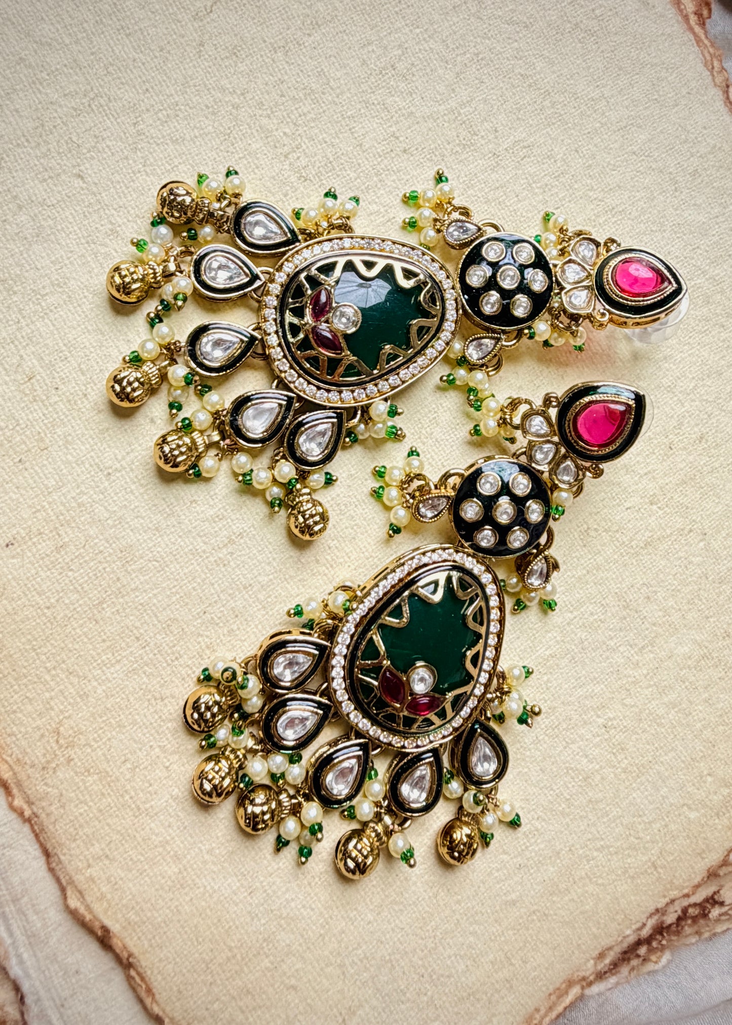 Mewar Chandelier Earrings and Ring Set