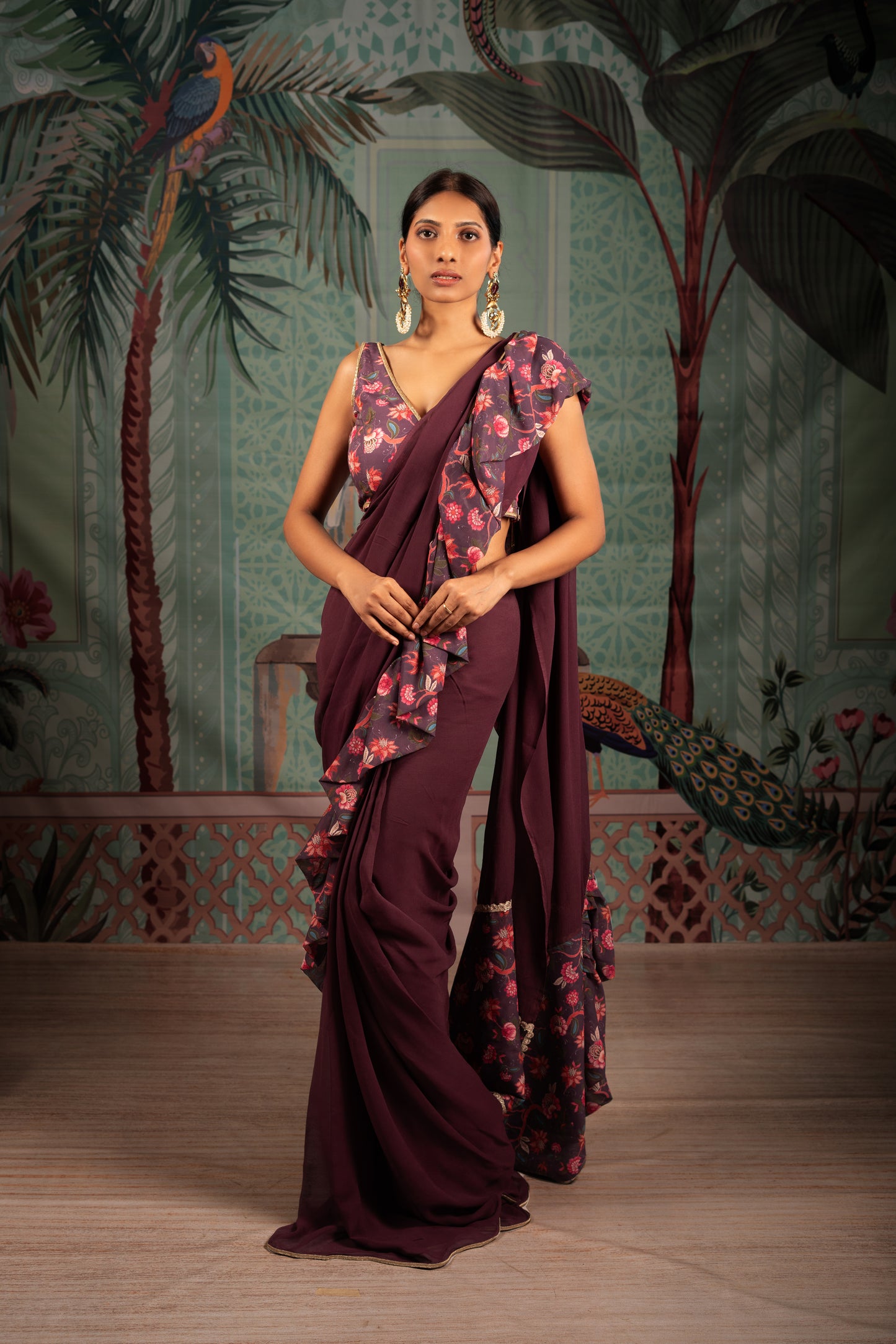 Bhor bagh pre draped saree