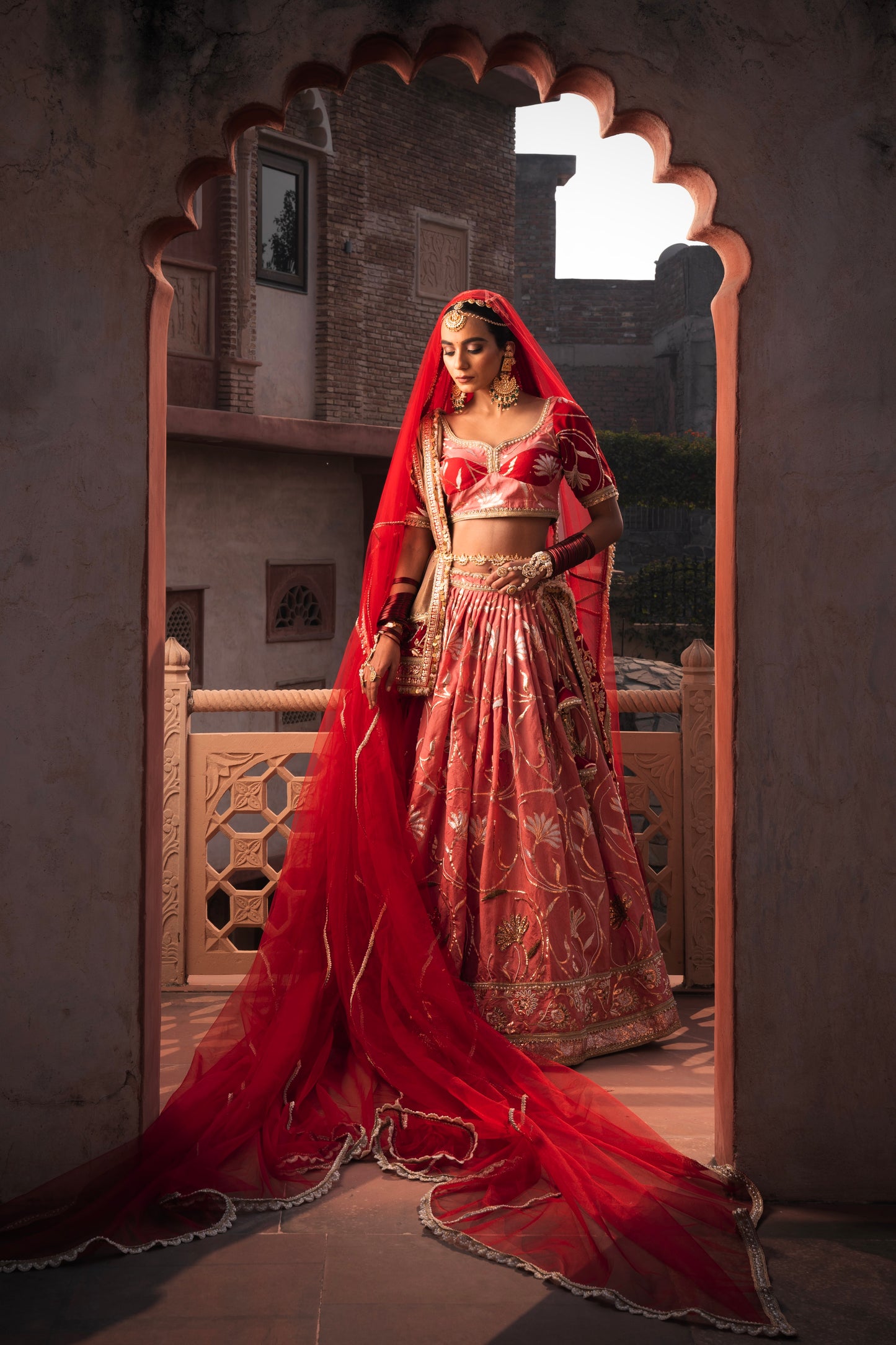 SAMPANN BRIDAL HAND EMBROIDERED LEHENGA