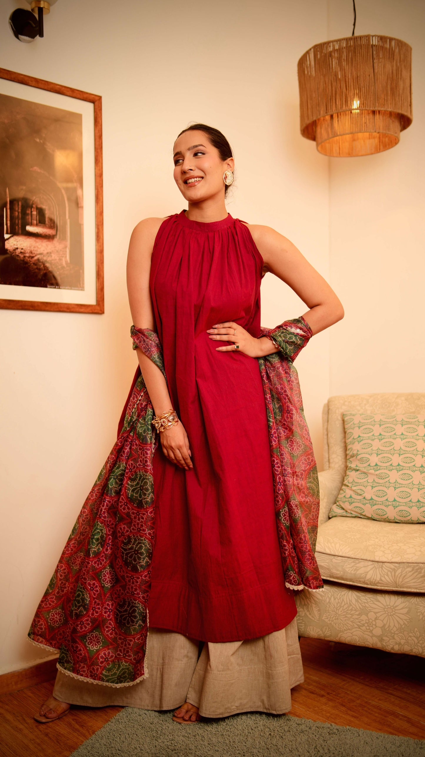 Maroon Kurta set