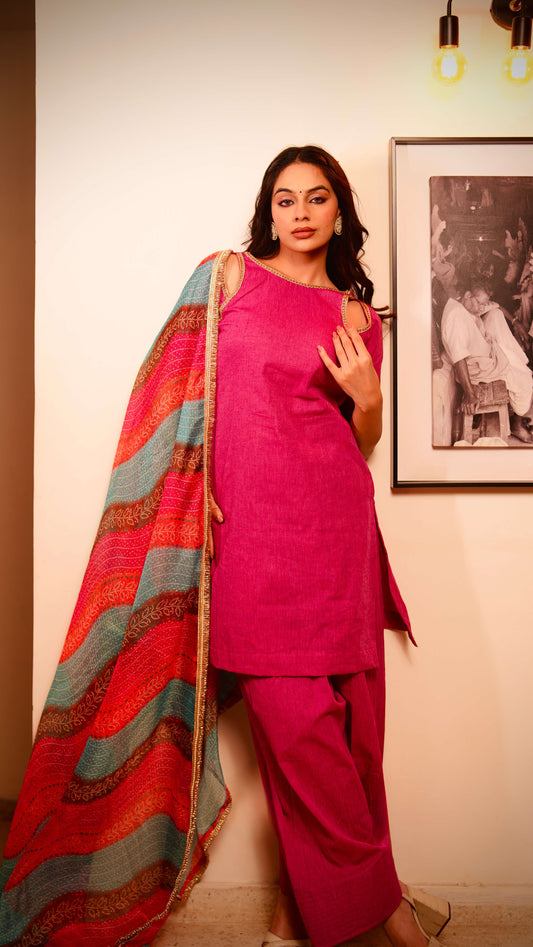 Deep Pink Farshi Salwar Kurta set