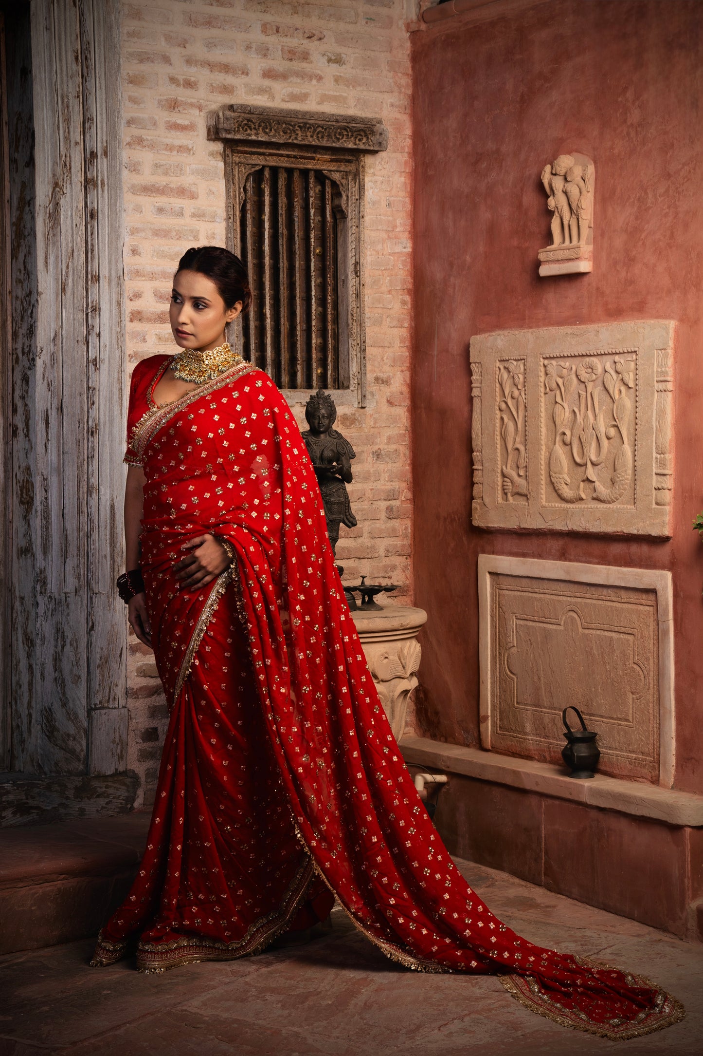 SAMPANN BRIDAL HAND EMBROIDERED SAREE