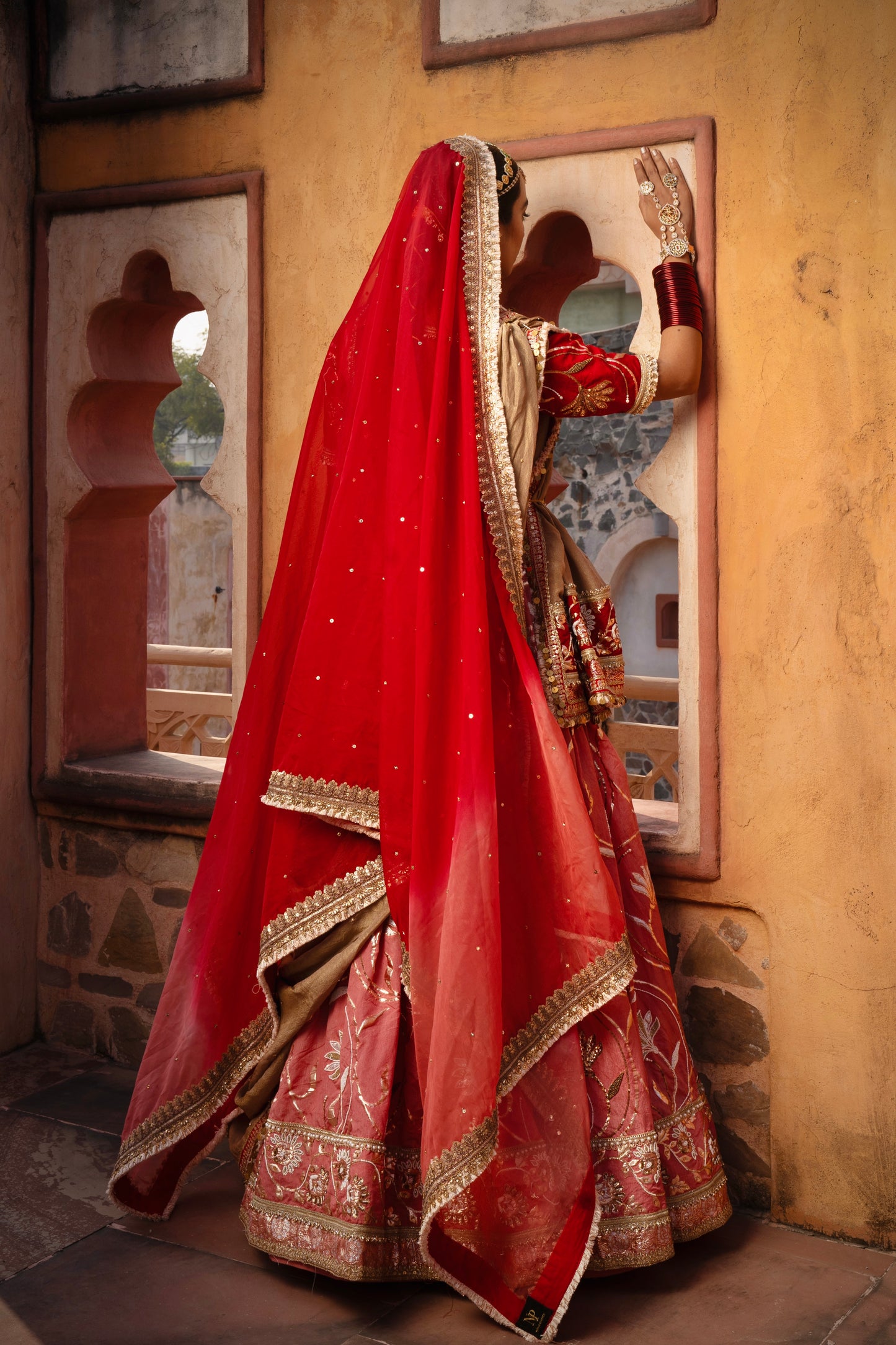 SAMPANN BRIDAL HAND EMBROIDERED LEHENGA