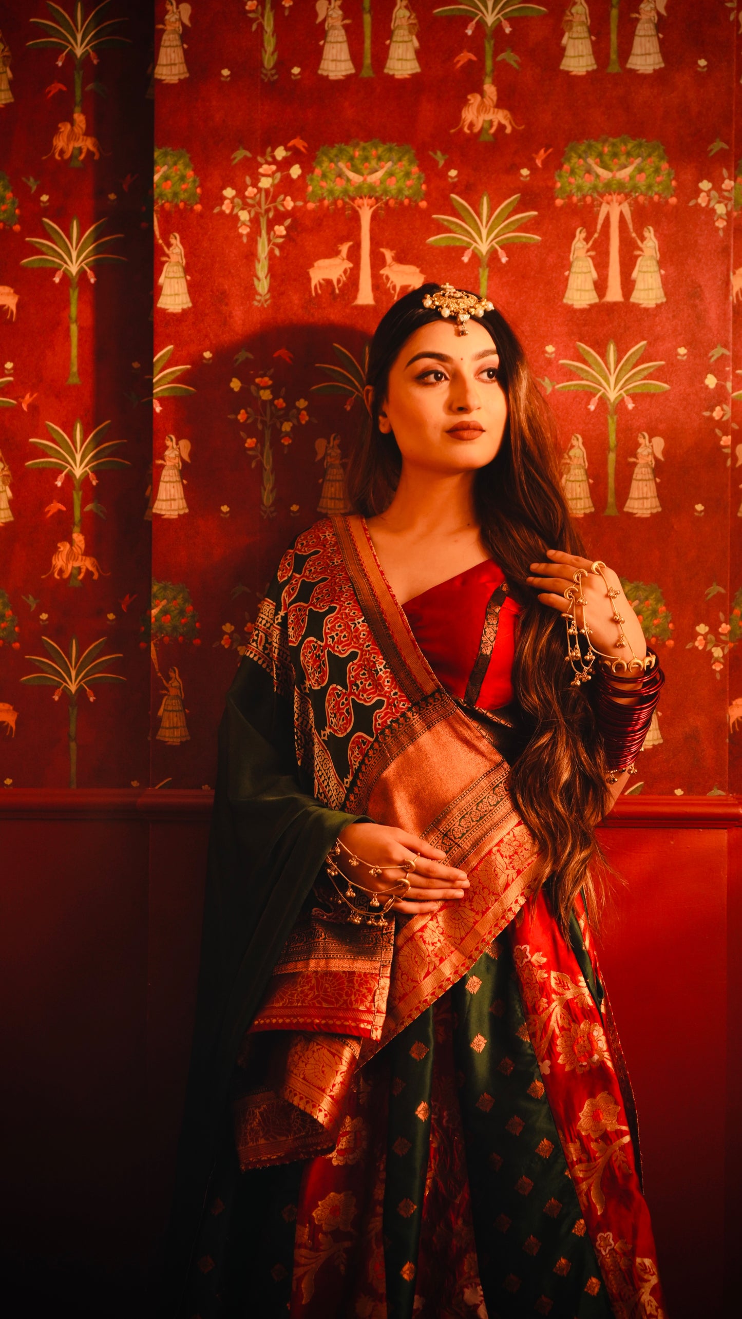 Suhaag Ajrak & Banarasee Lehenga Choli set
