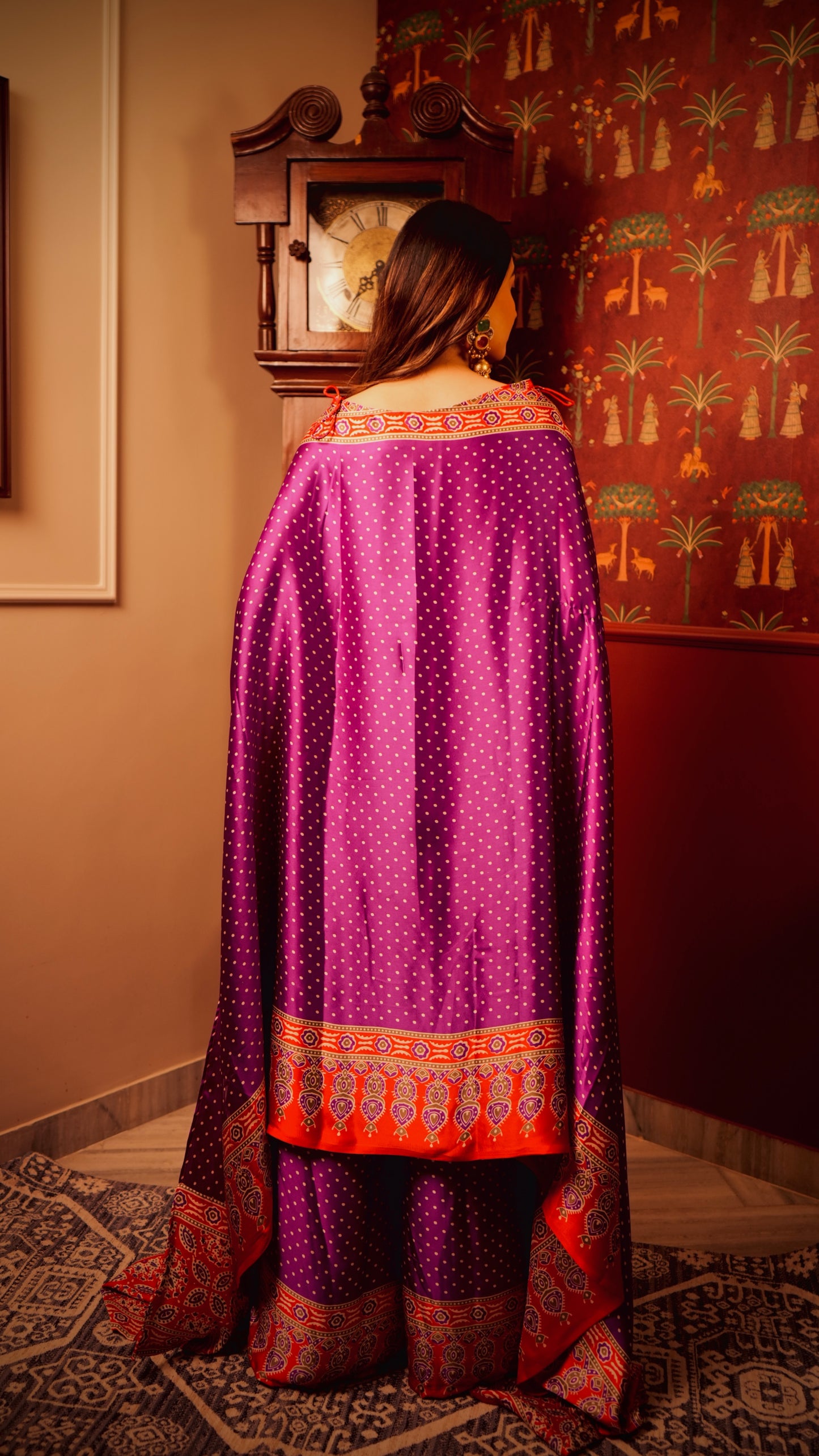 Lal-Baingani Ajrak Cape set