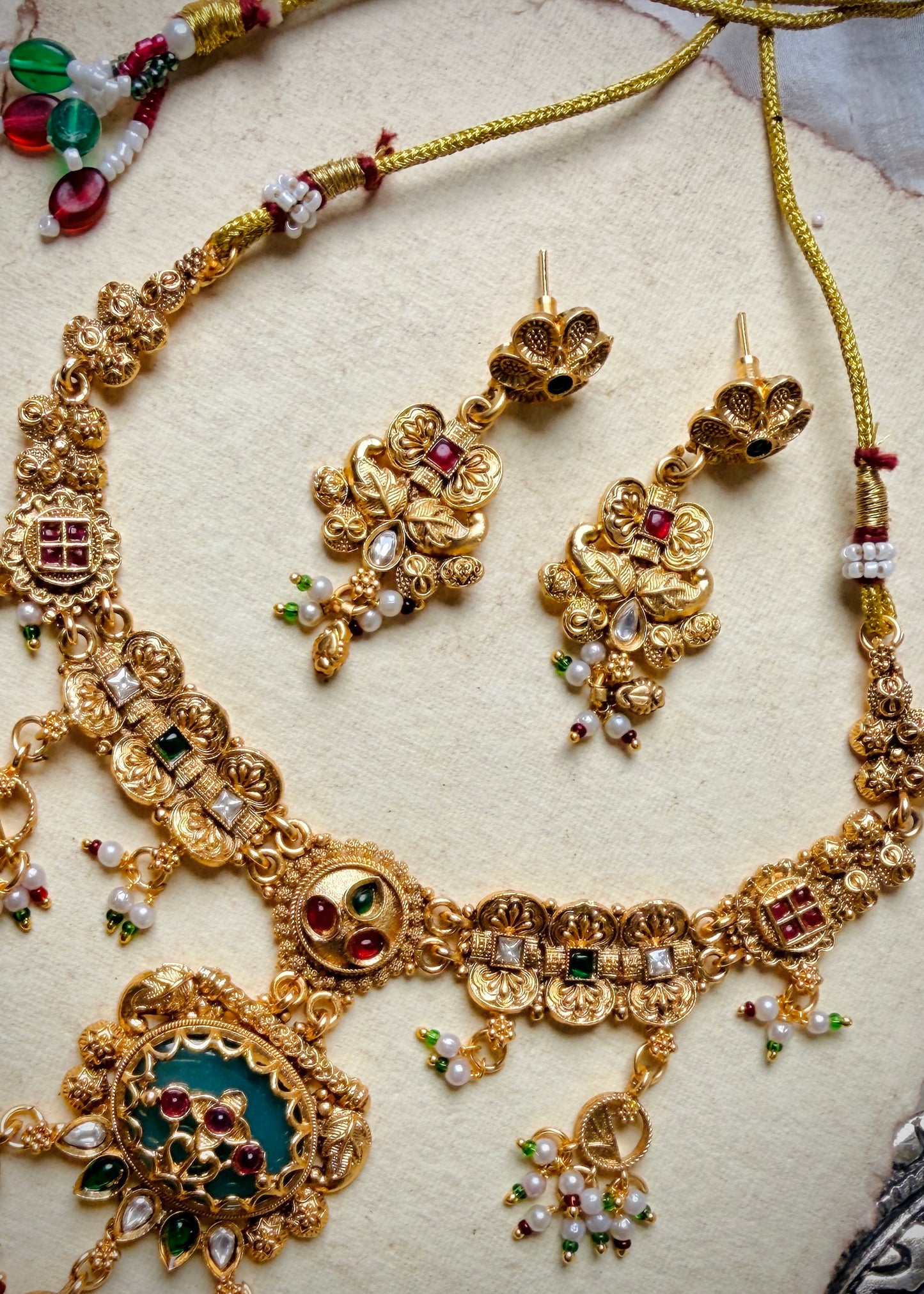 Iraaya Haar Earrings and Ring Set