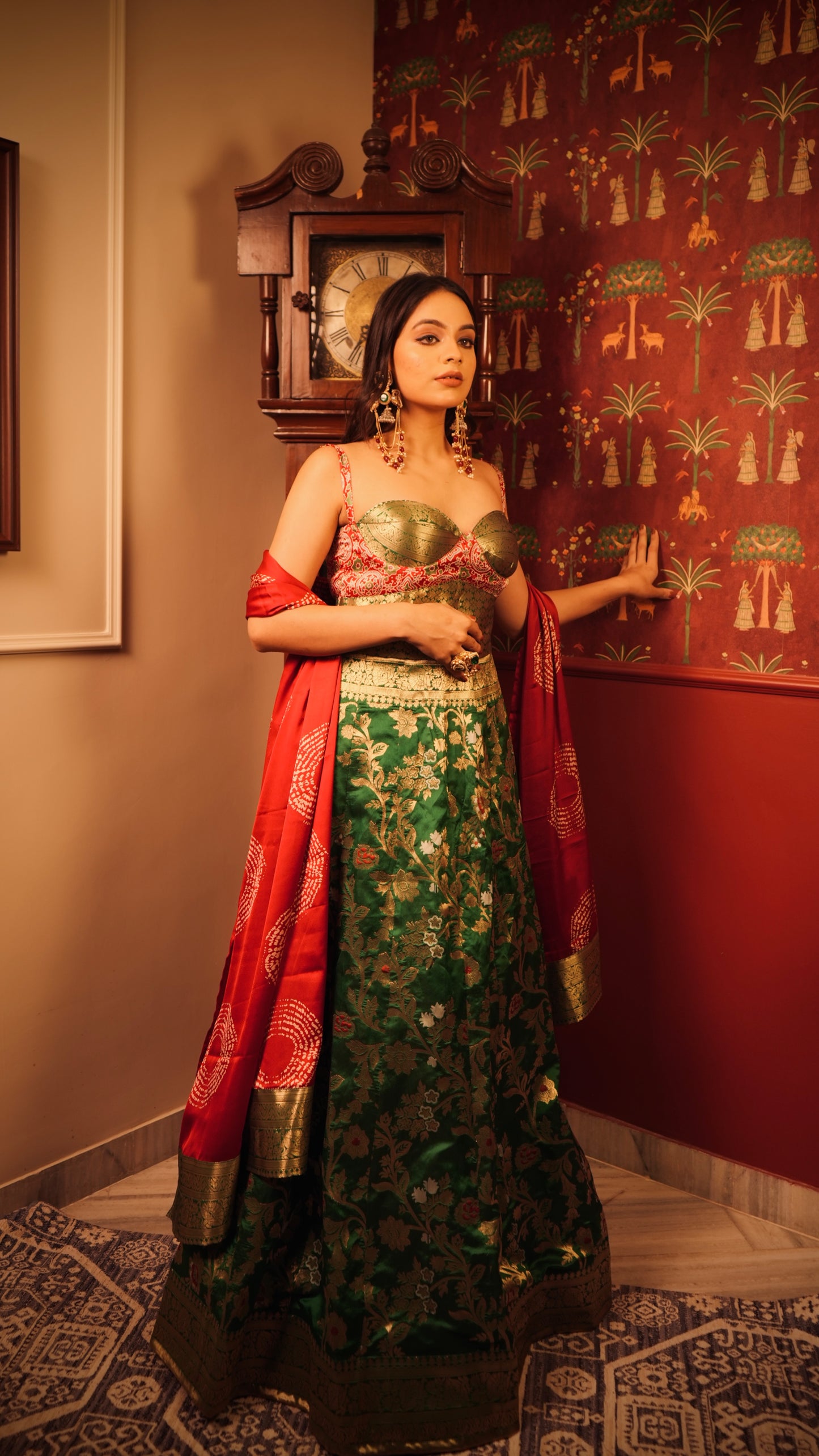 Ajrak-Banarasee Gown Set