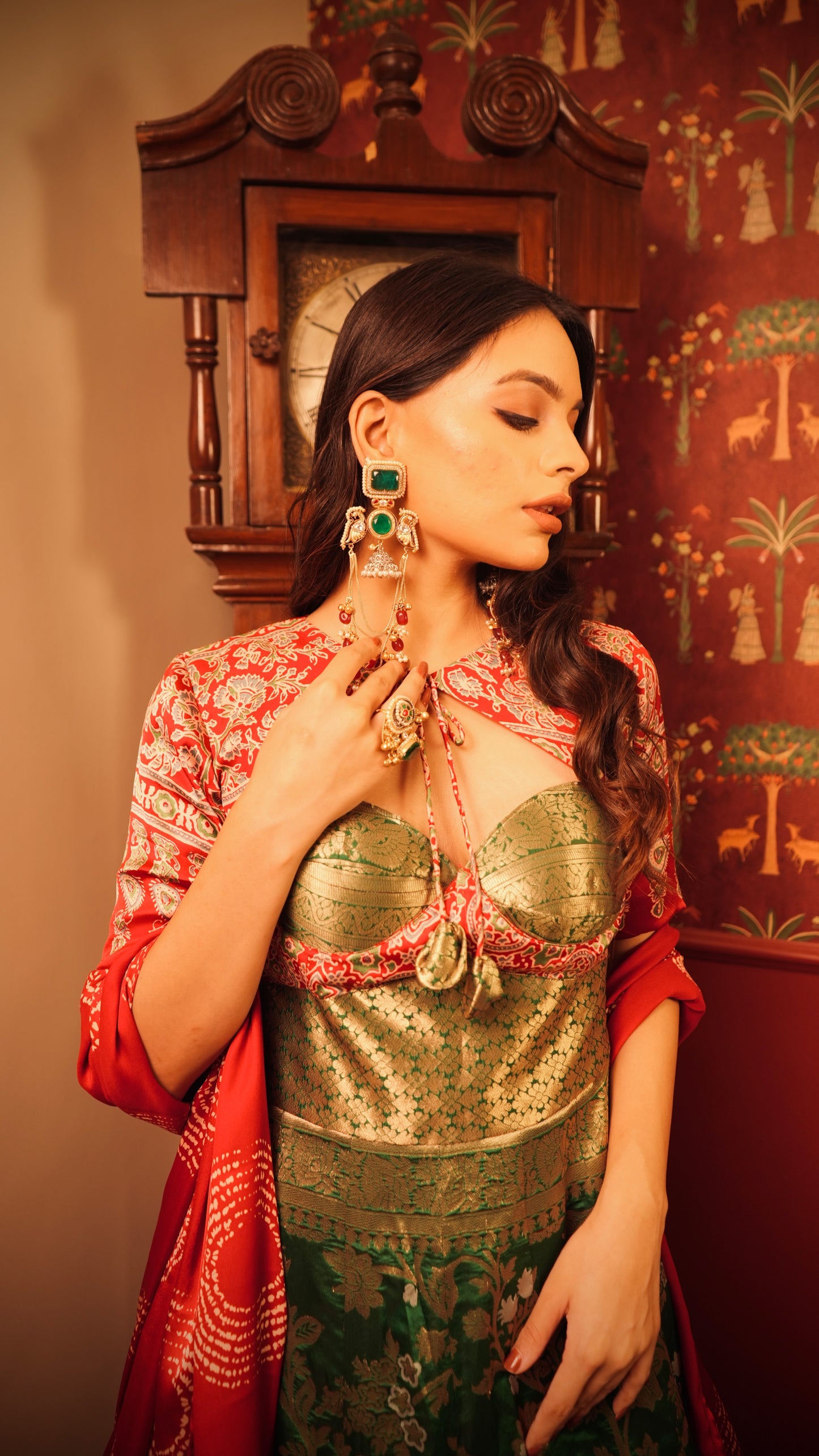 Ajrak-Banarasee Gown Set