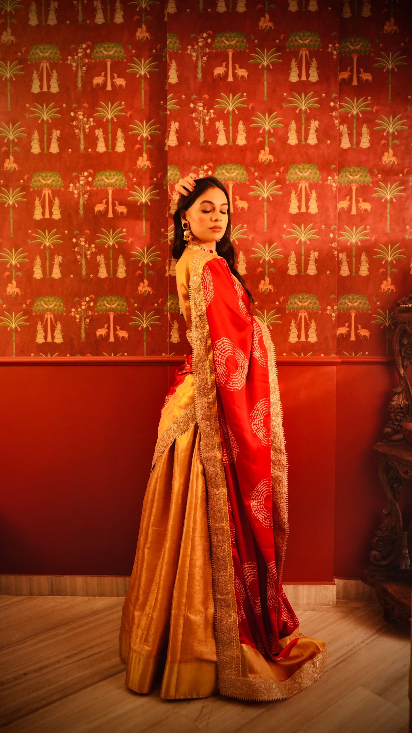 Sunehra Ajrak & Banarasee Lehenga Choli set