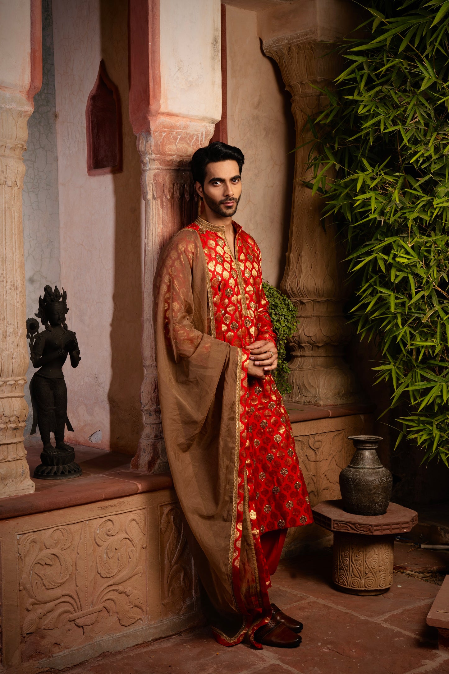 MENS BANARASEE HANDWORK KURTA SET