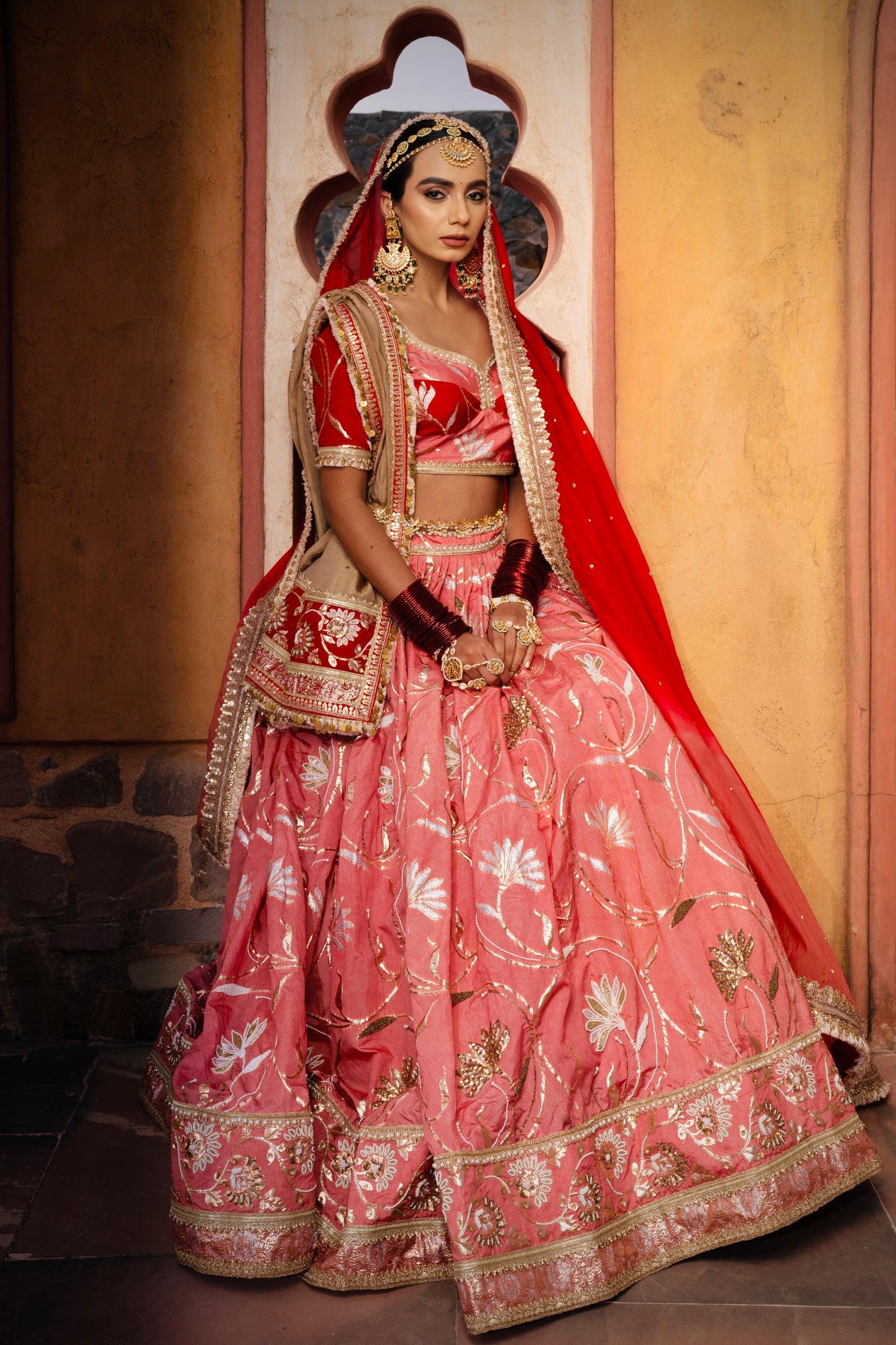 SAMPANN BRIDAL HAND EMBROIDERED LEHENGA