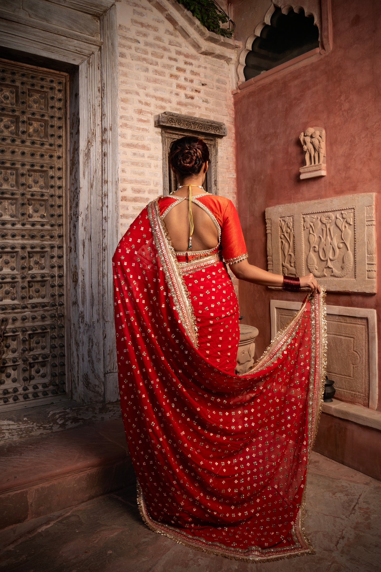 SAMPANN BRIDAL HAND EMBROIDERED SAREE