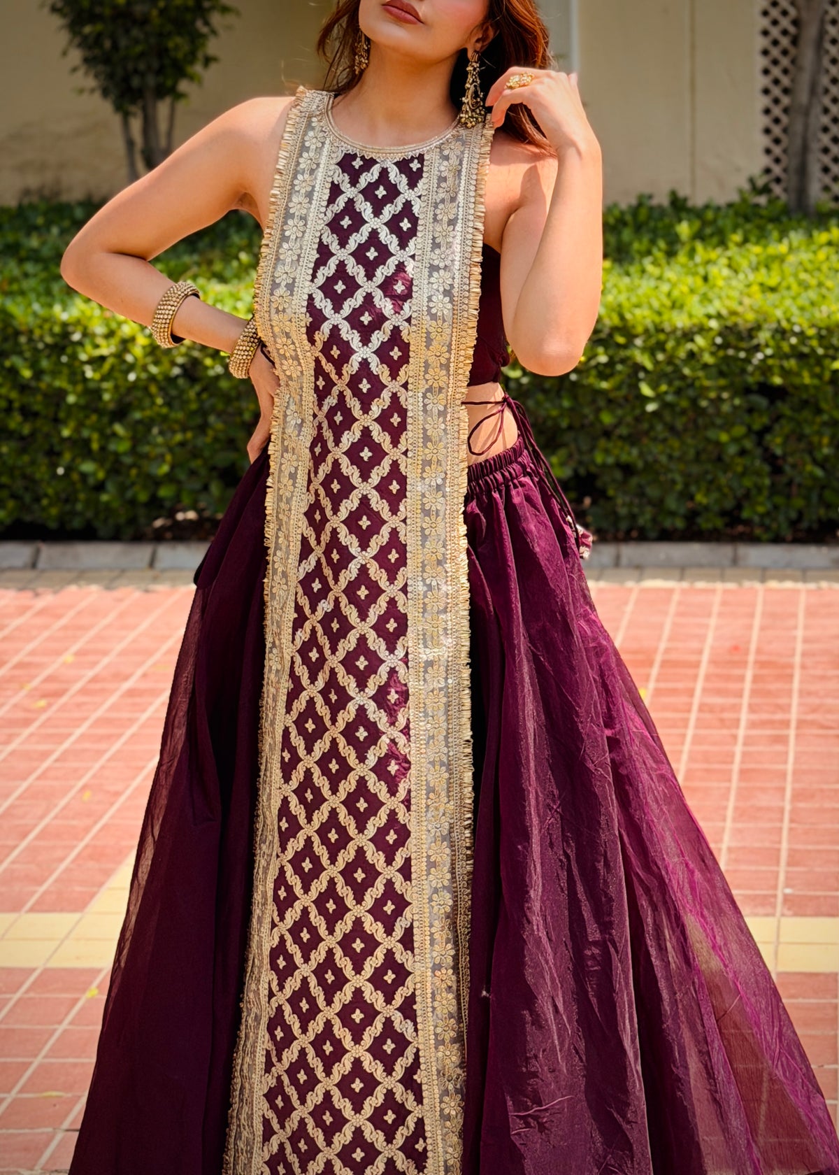 Mehfil tie-around kurta sharara set
