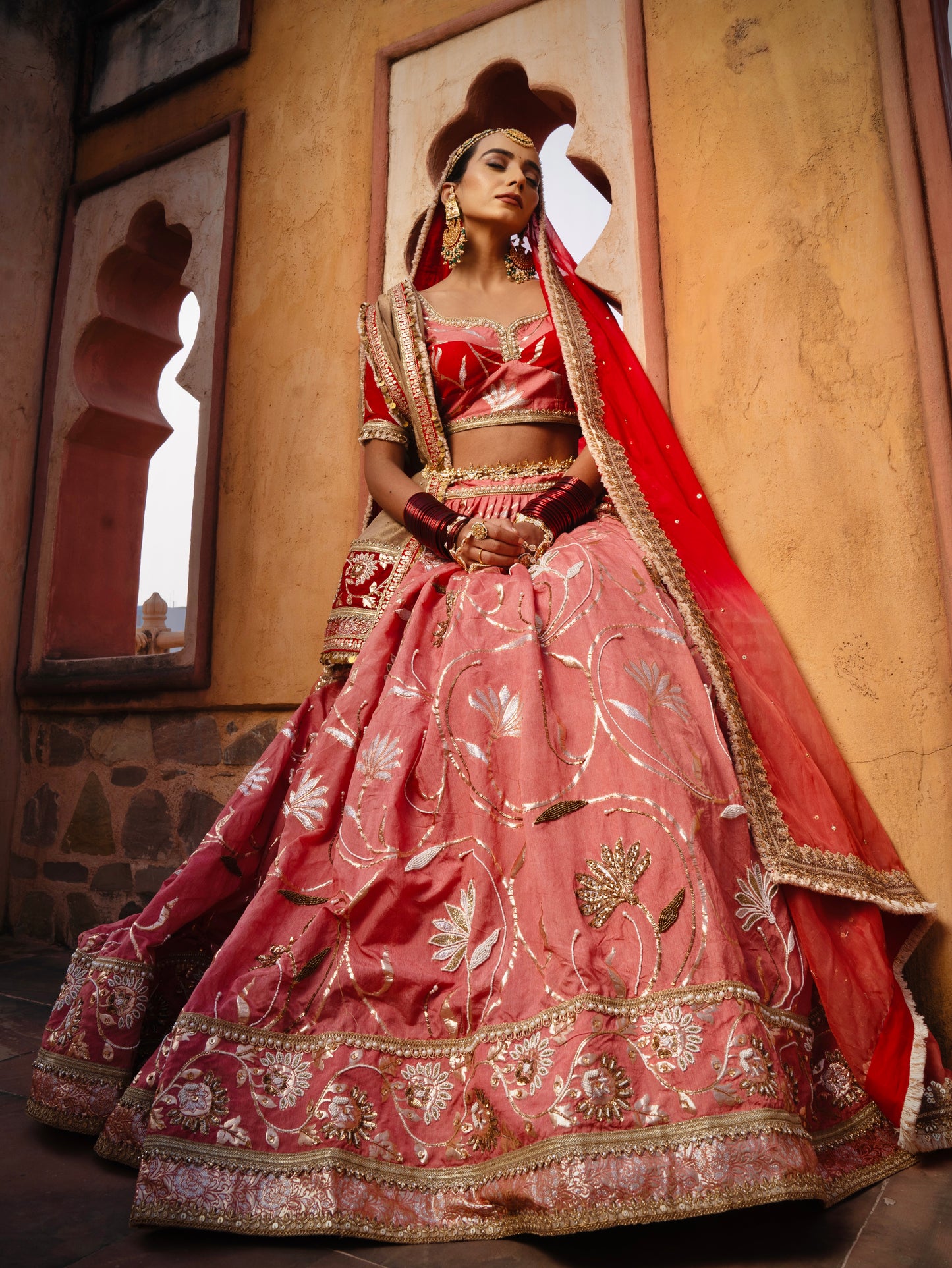 SAMPANN BRIDAL HAND EMBROIDERED LEHENGA