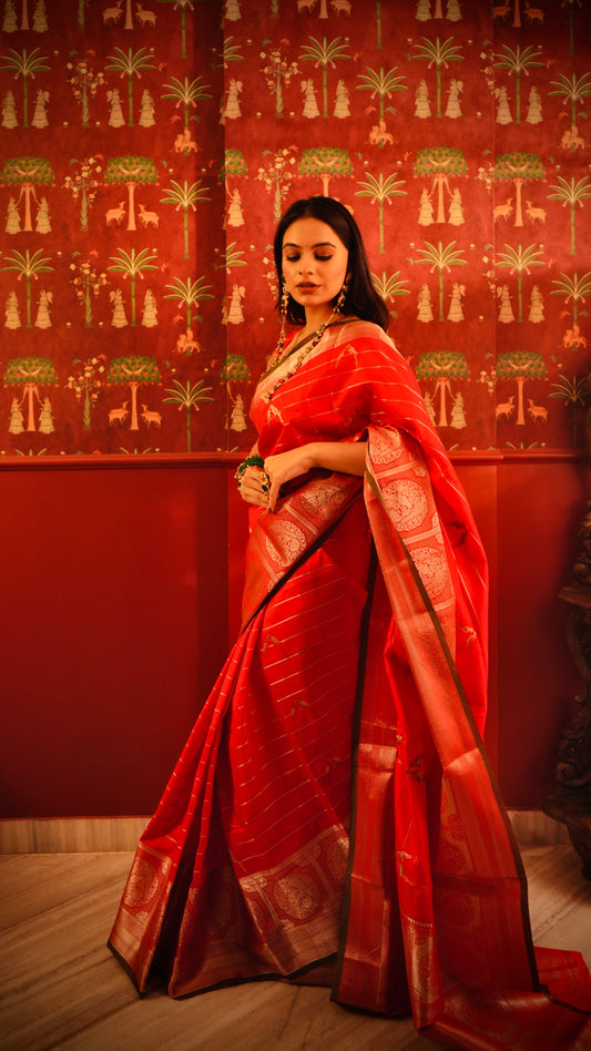 tota-Butta Banarasee Saree