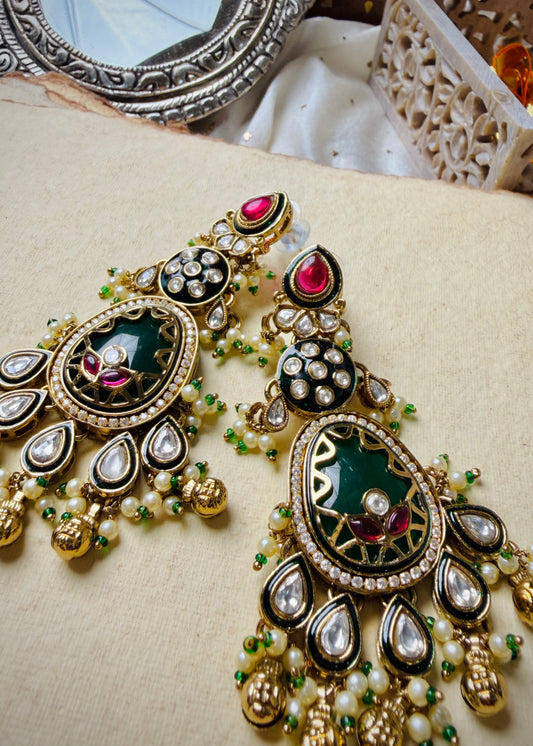 Mewar Chandelier Earrings and Ring Set