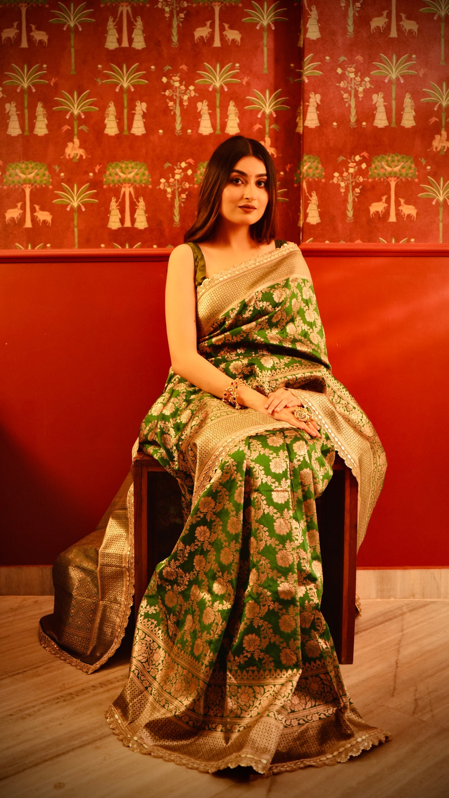 Banarasee Vann Jaal Saree