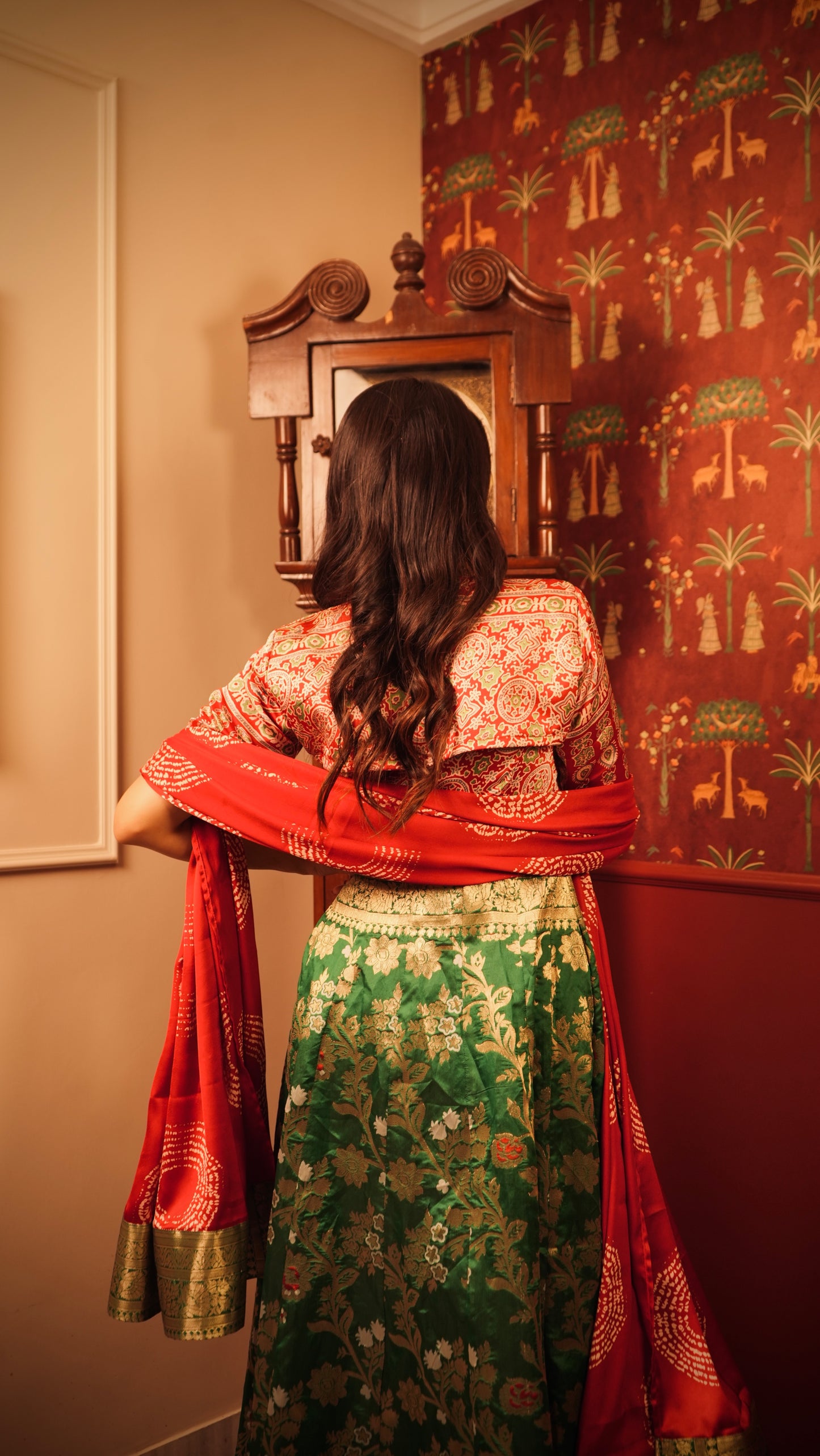 Ajrak-Banarasee Gown Set