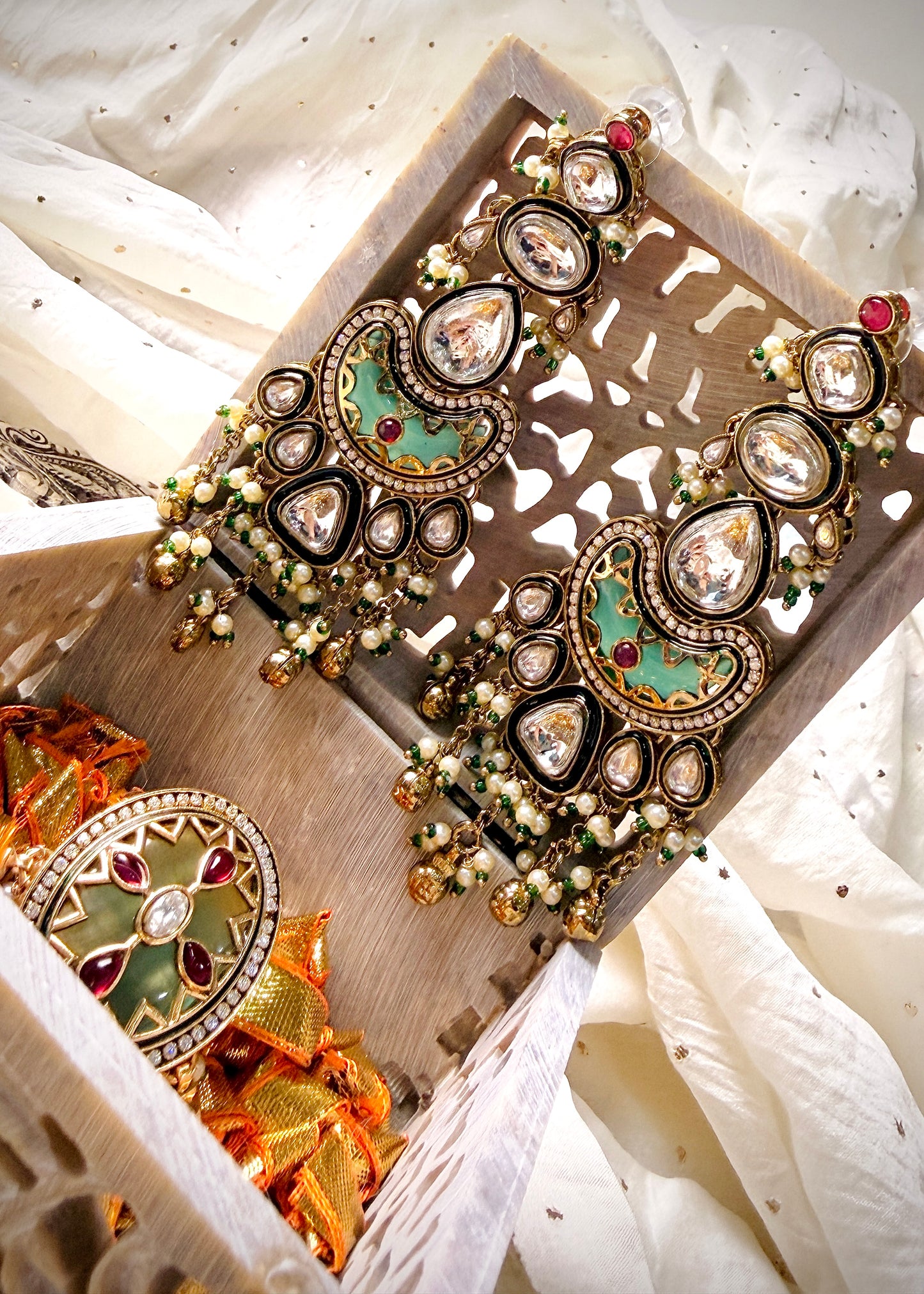 Meher Chandelier Earrings and Ring Set