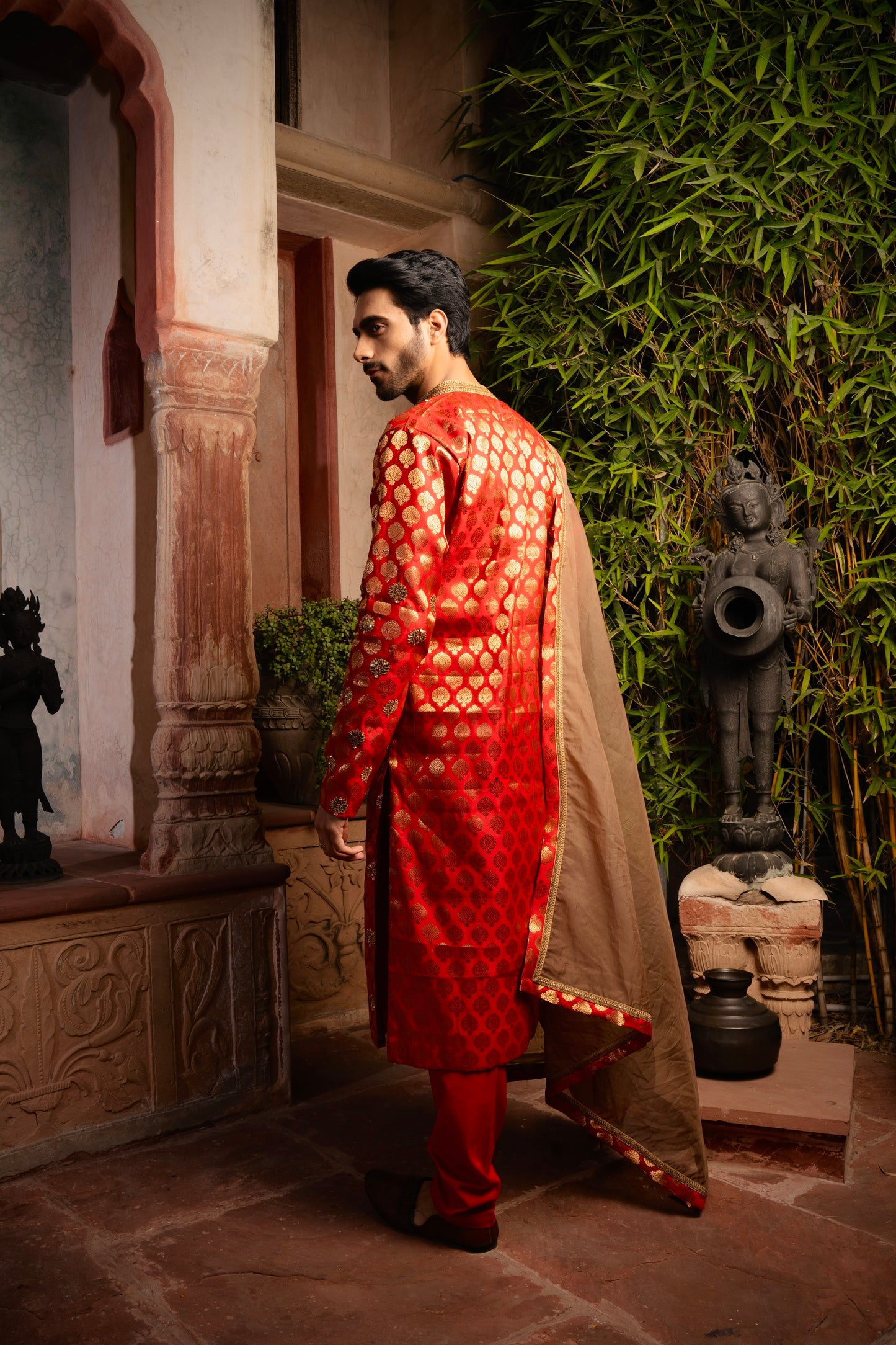 MENS BANARASEE HANDWORK KURTA SET