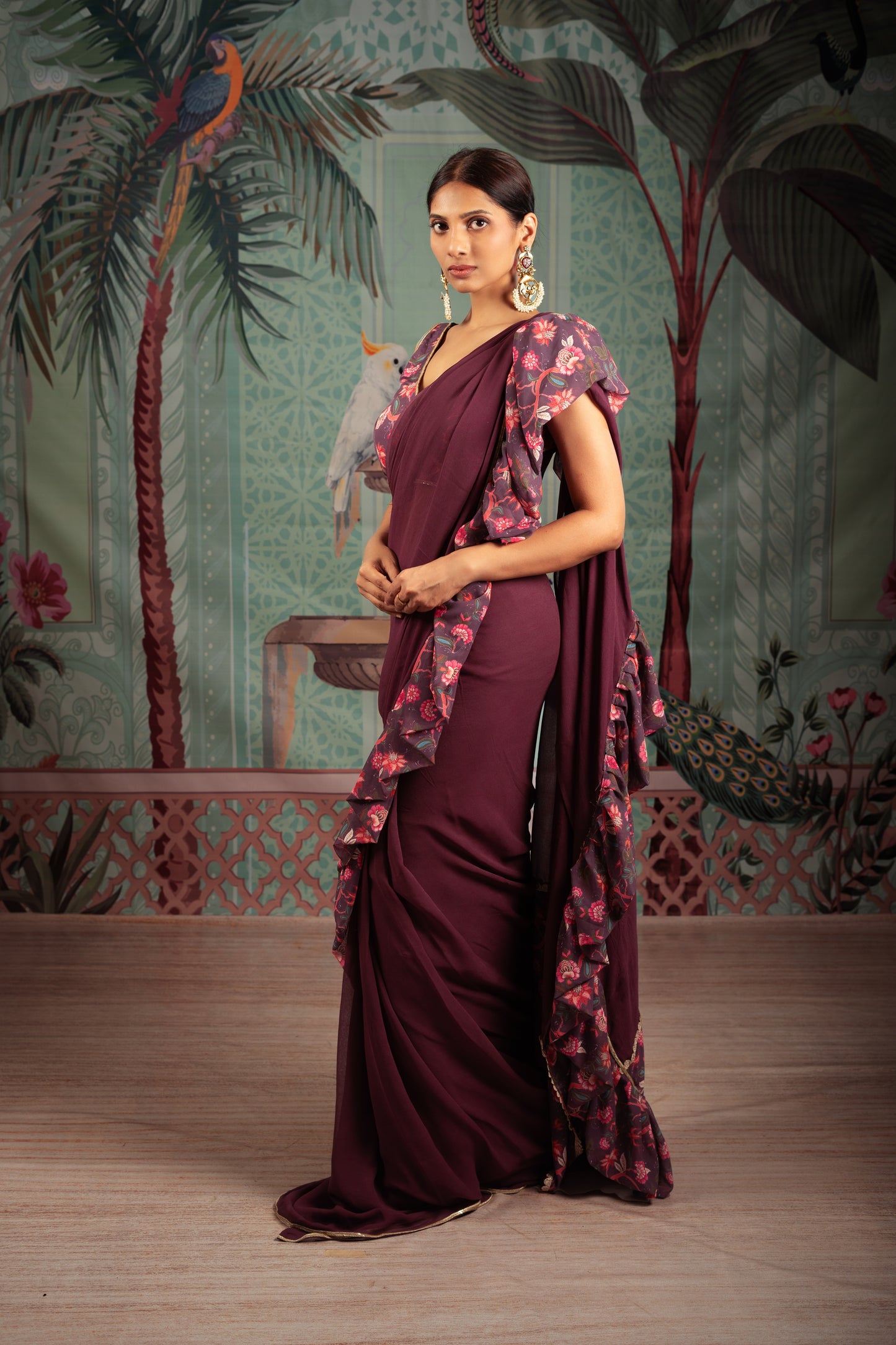 Bhor bagh pre draped saree