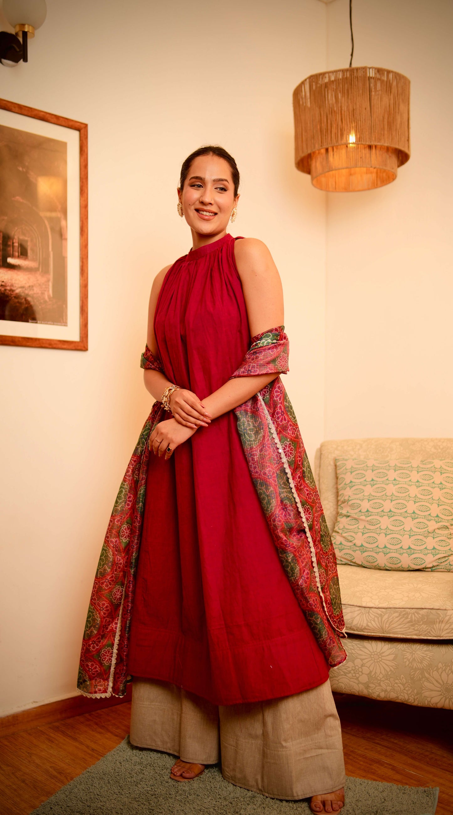 Maroon Kurta set