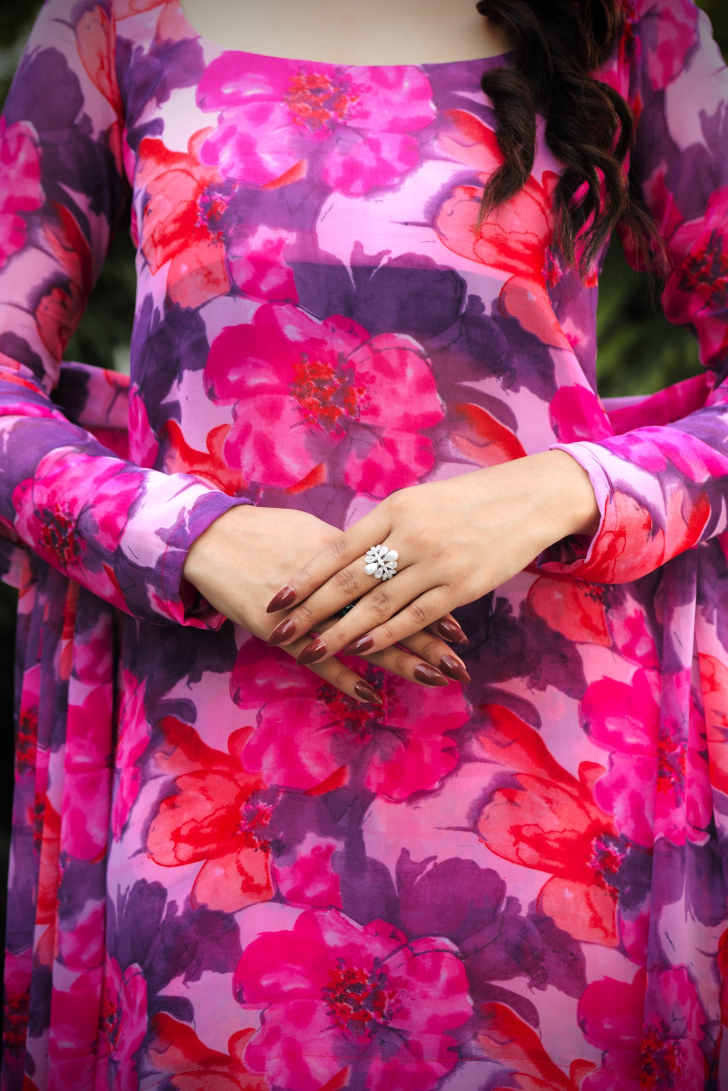 Pink & Purple Bloom Sharara set