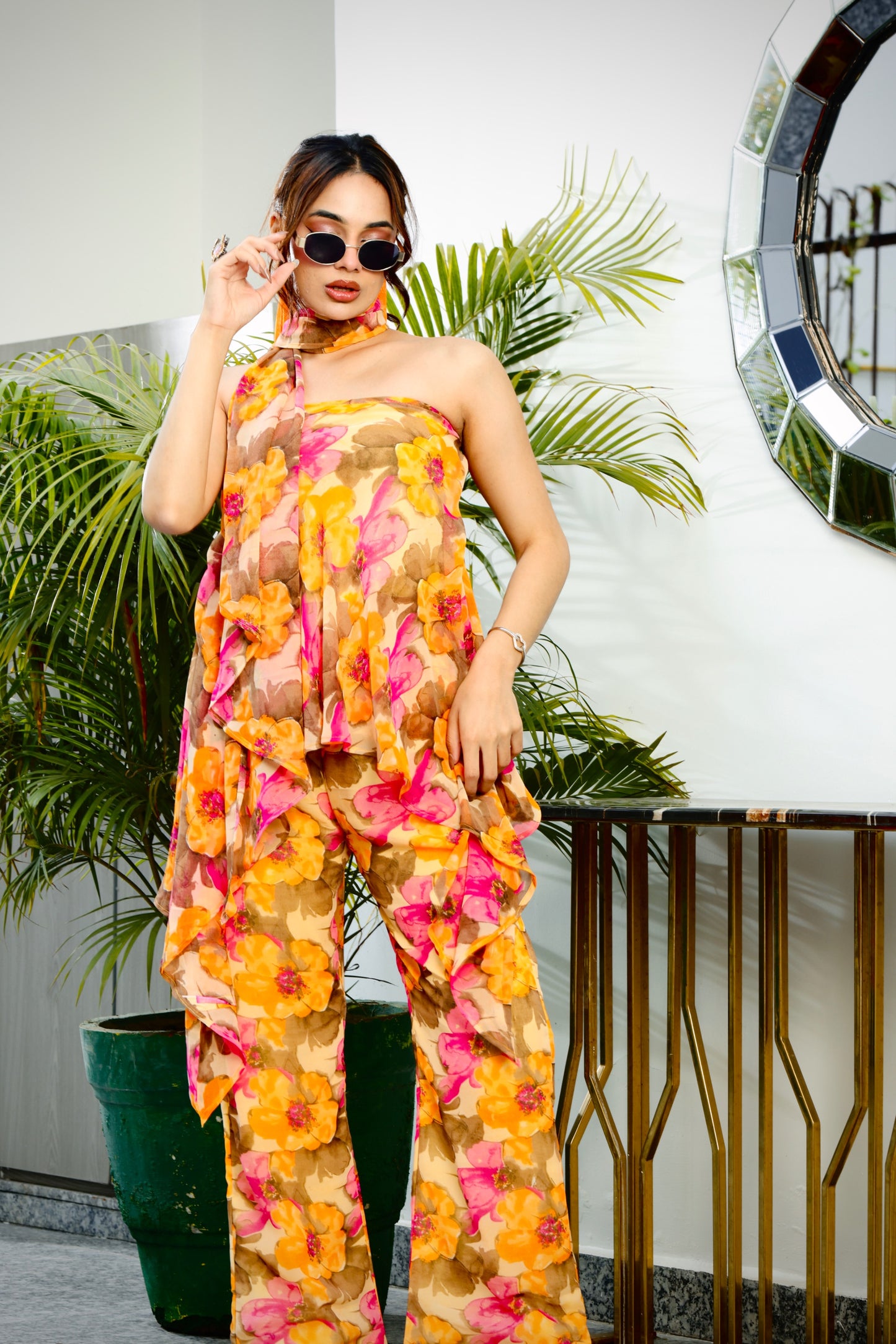 Yellow Asymmetrical Tube Kurta Set