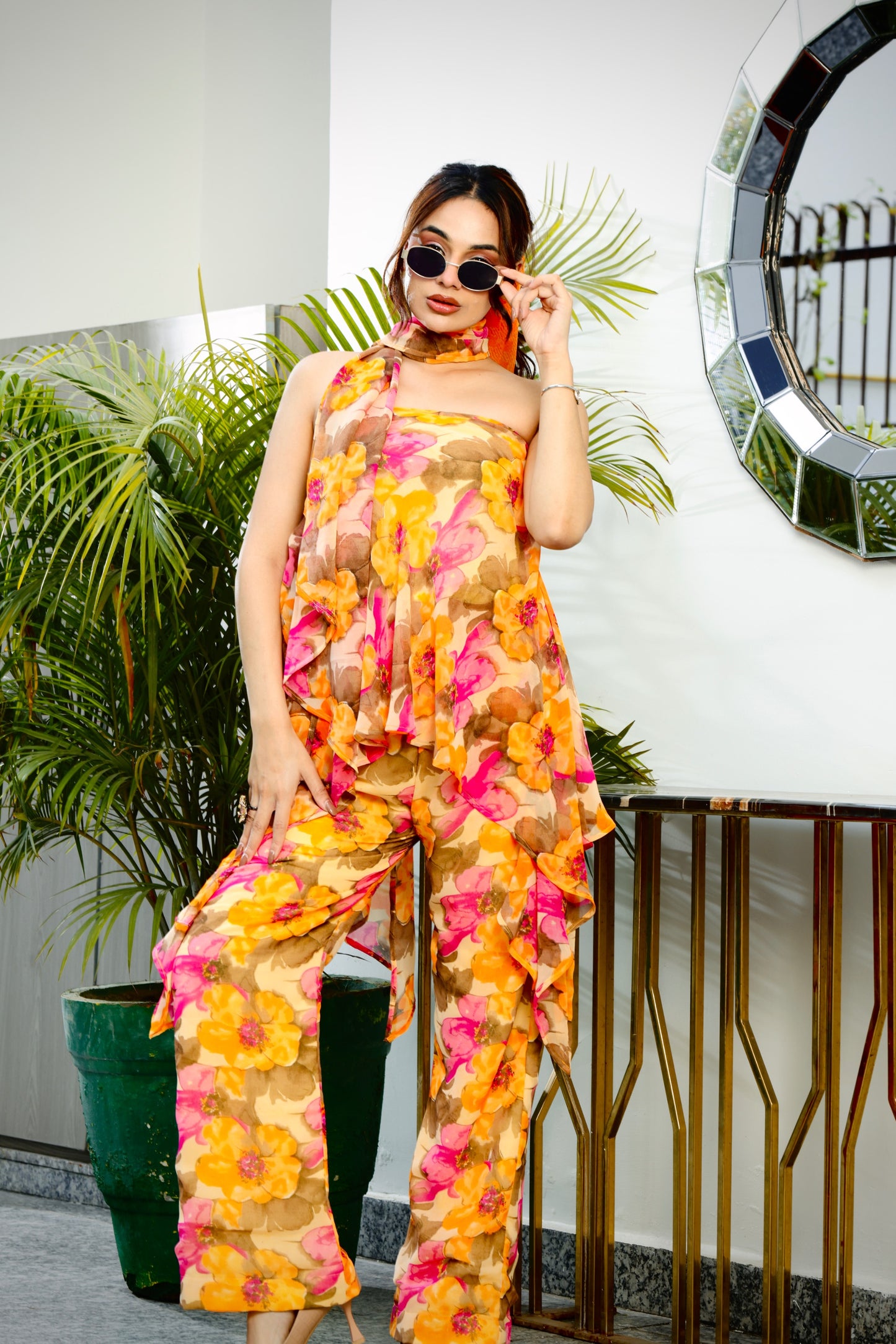 Yellow Asymmetrical Tube Kurta Set