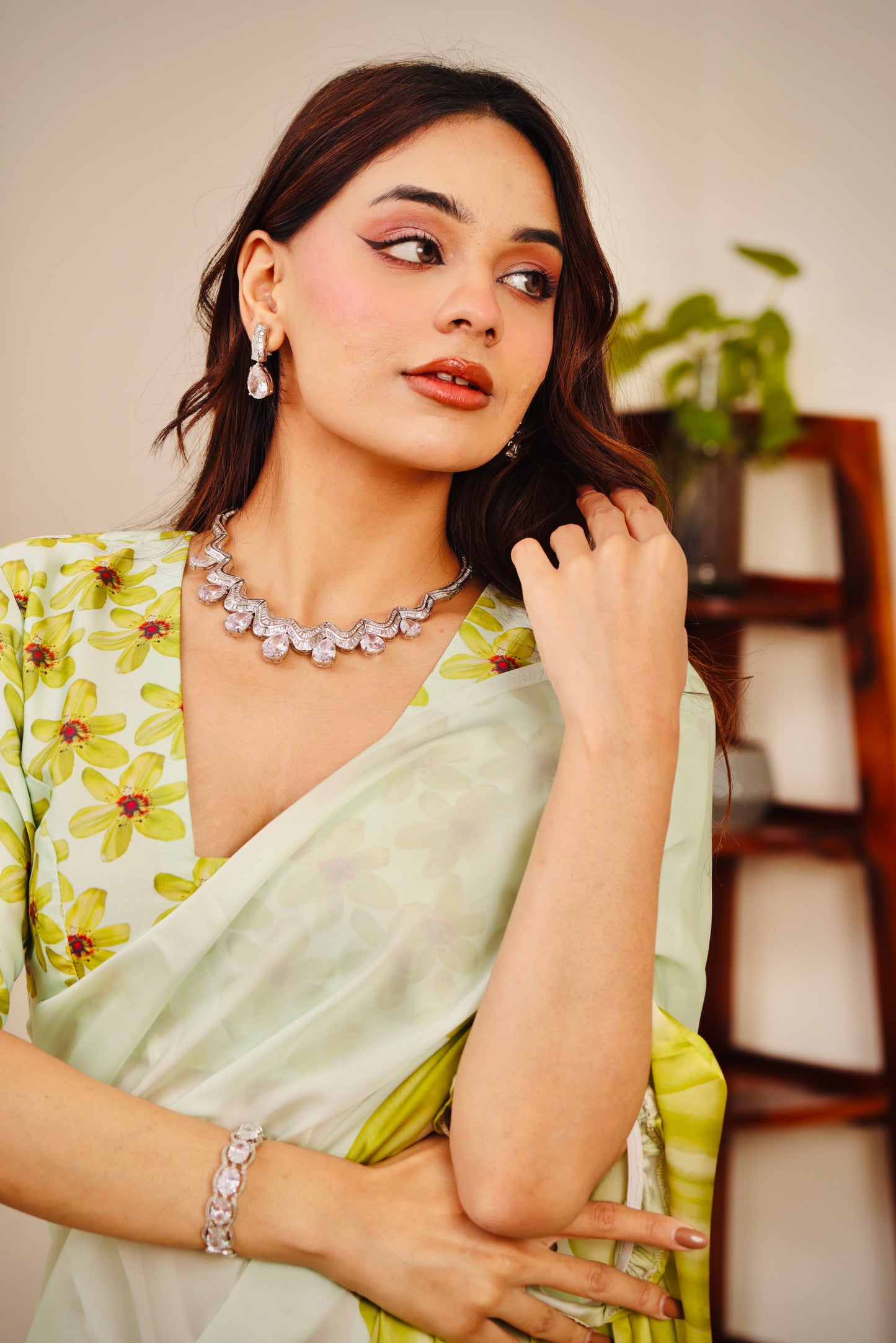 Green Garden Satin Saree